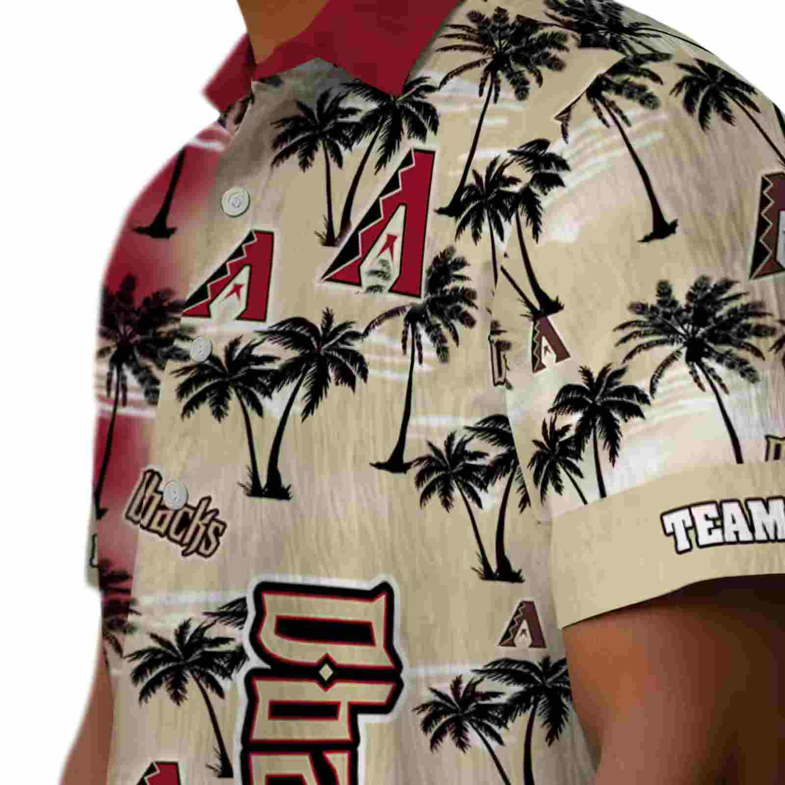 custom arizona diamondbacks palm silhouettes red hawaiian shirt trendy