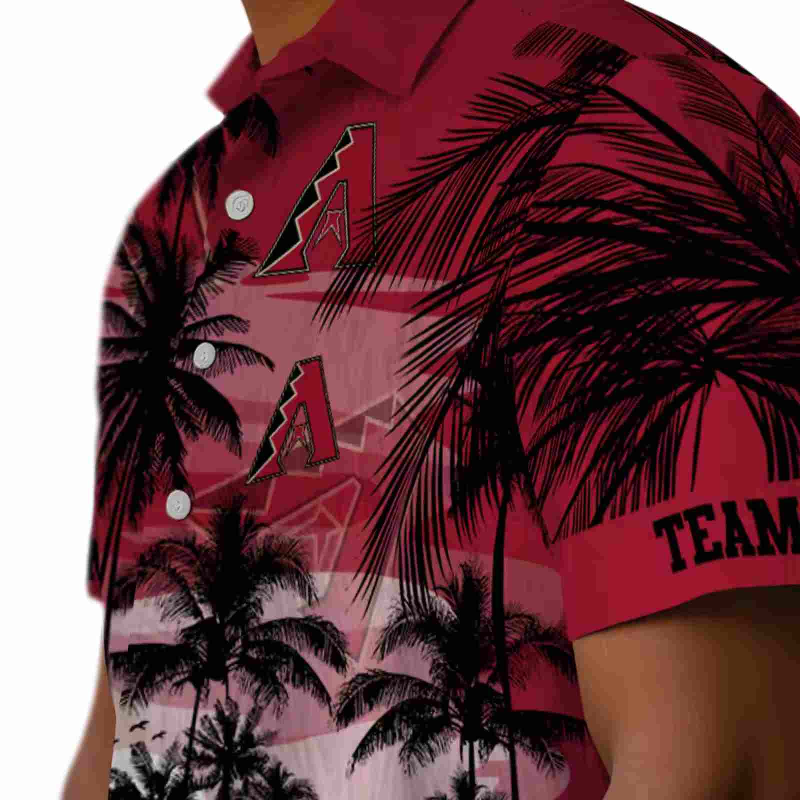 custom arizona diamondbacks sunset scene red black hawaiian shirt trendy