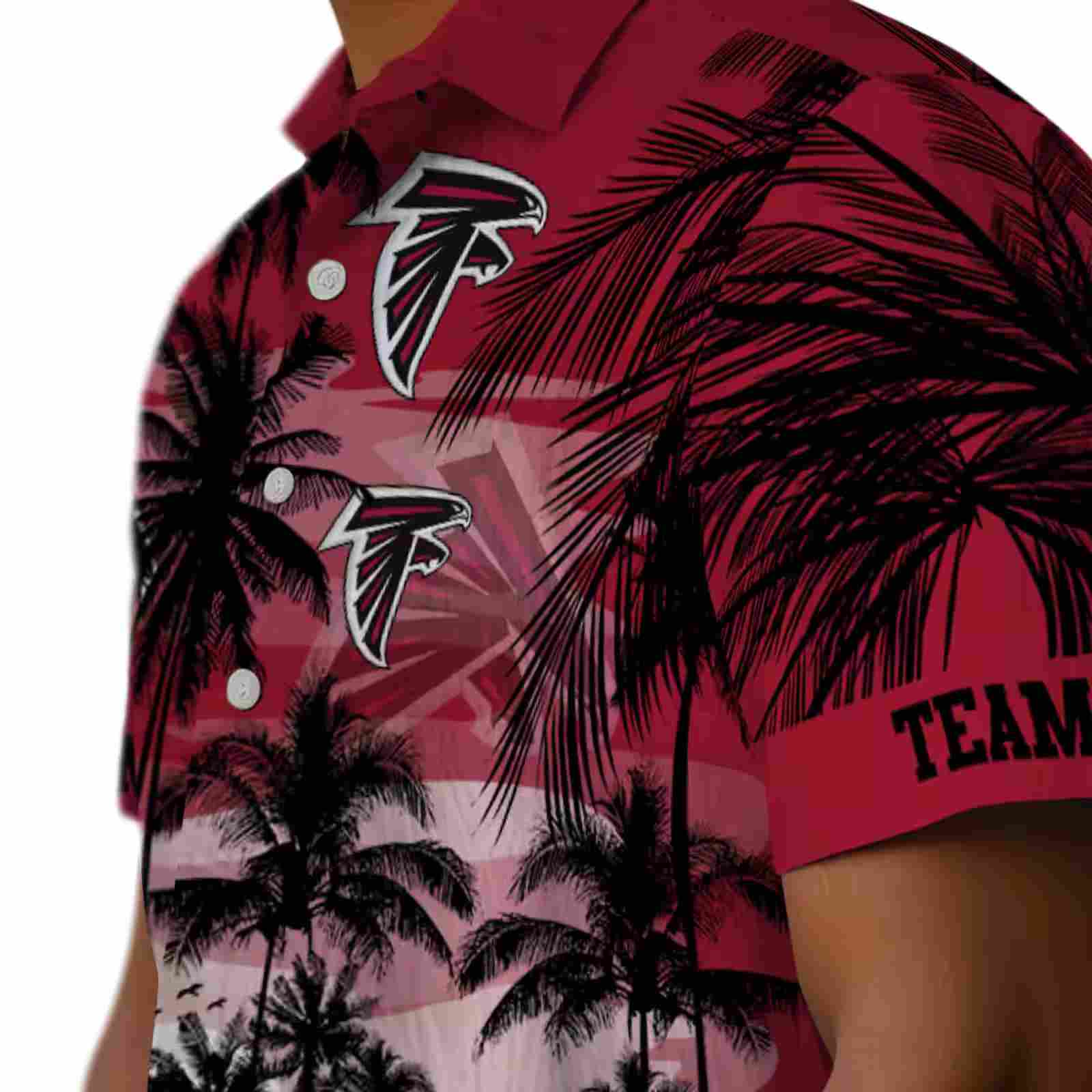 custom atlanta falcons sunset scene red black hawaiian shirt trendy