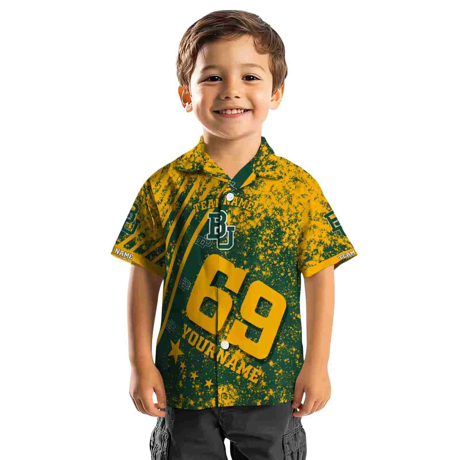 custom baylor bears star stripes green hawaiian shirt top rated