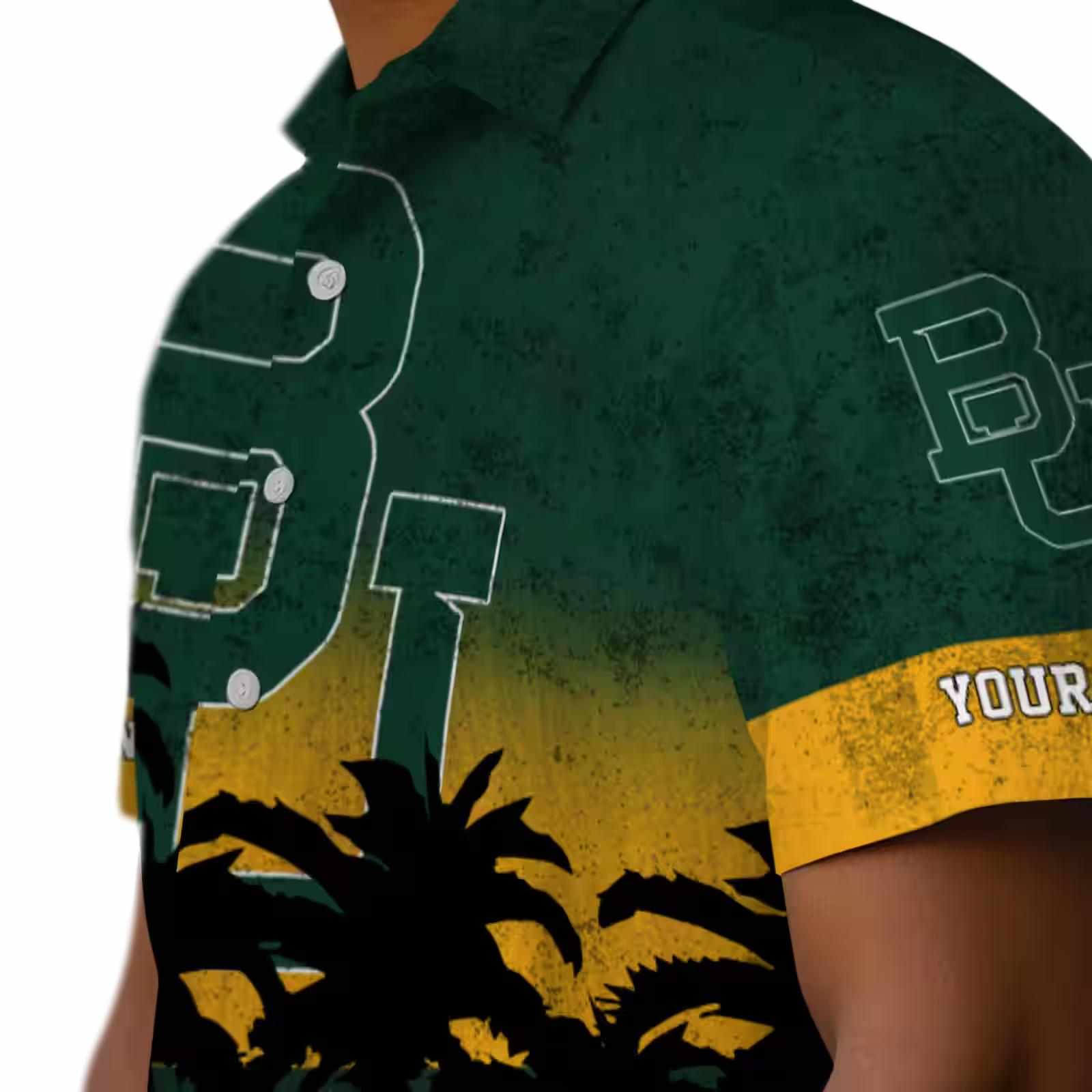 custom baylor bears sunset pattern green black hawaiian shirt trendy