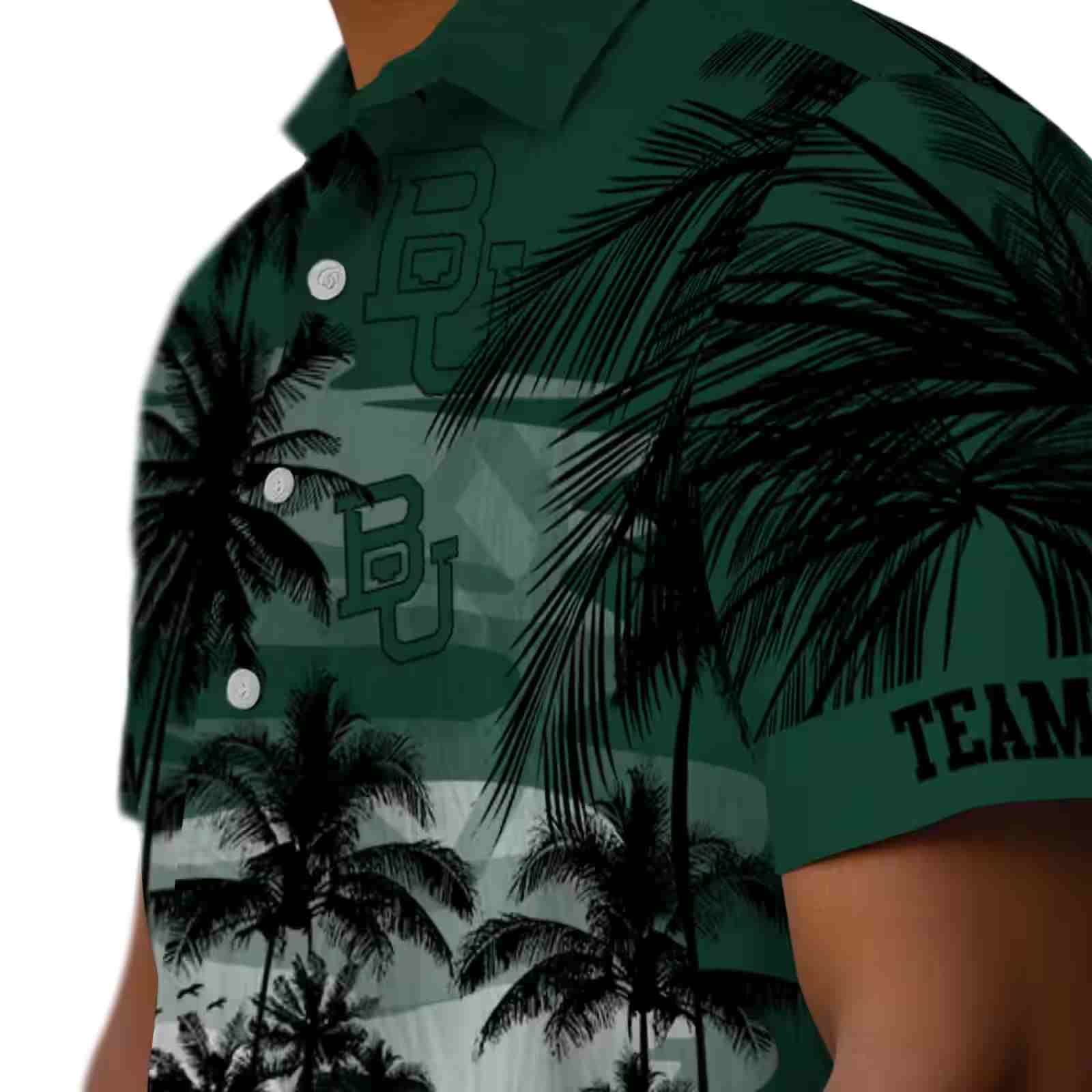 custom baylor bears sunset scene green black hawaiian shirt trendy