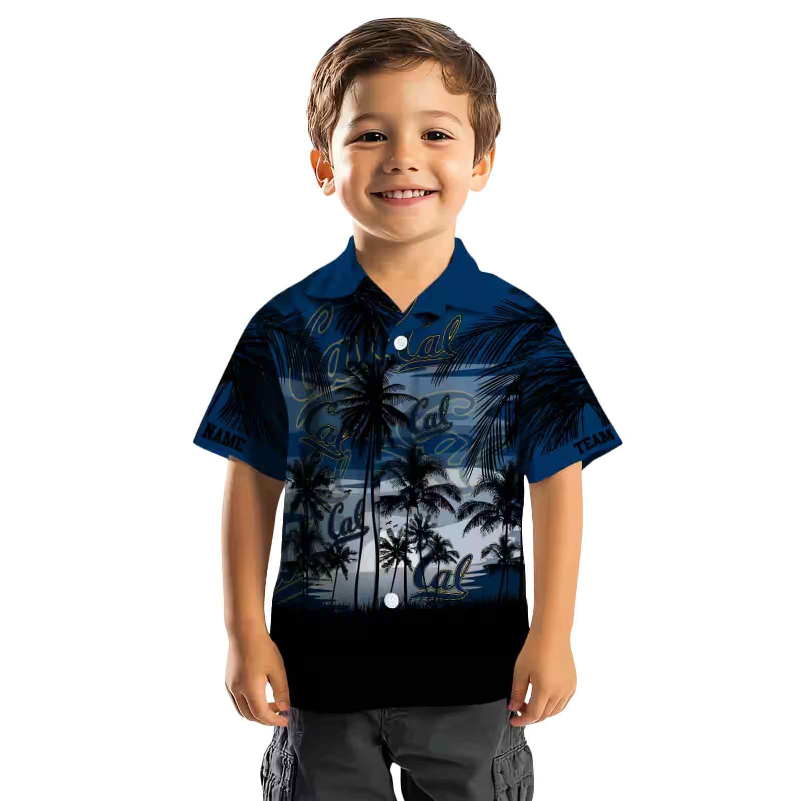 custom california golden bears sunset scene blue black hawaiian shirt top rated