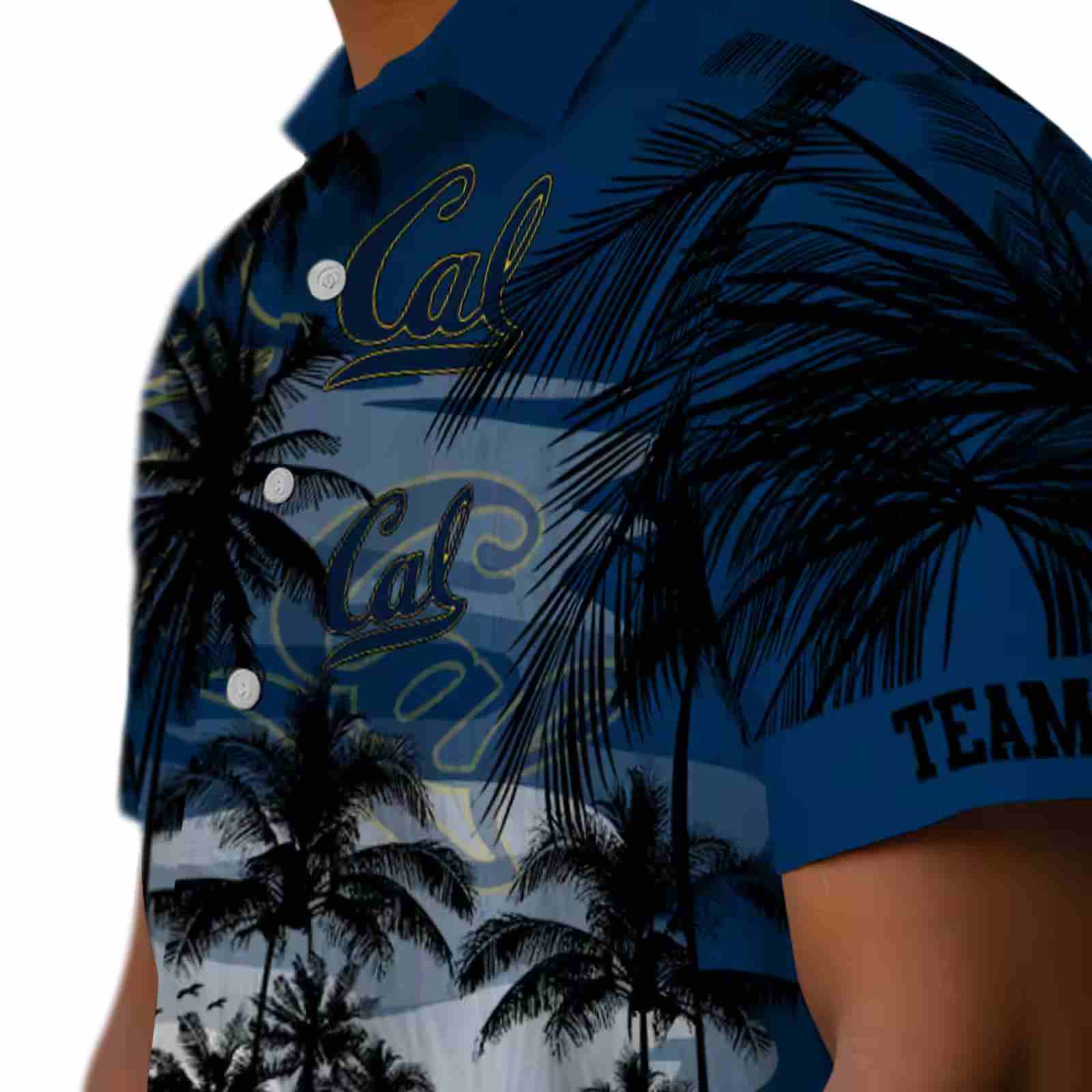 custom california golden bears sunset scene blue black hawaiian shirt trendy