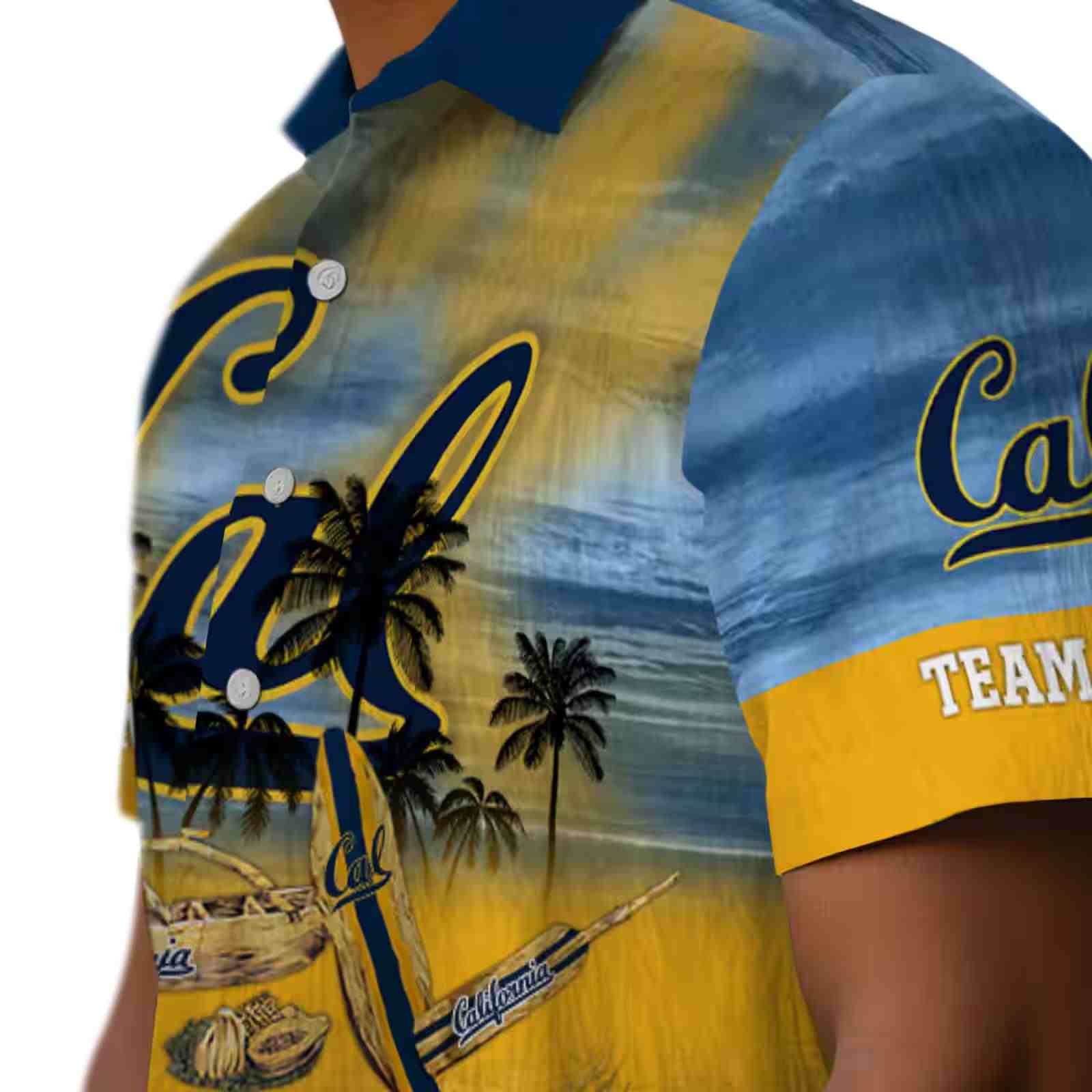 custom california golden bears tropical canoe blue hawaiian shirt trendy