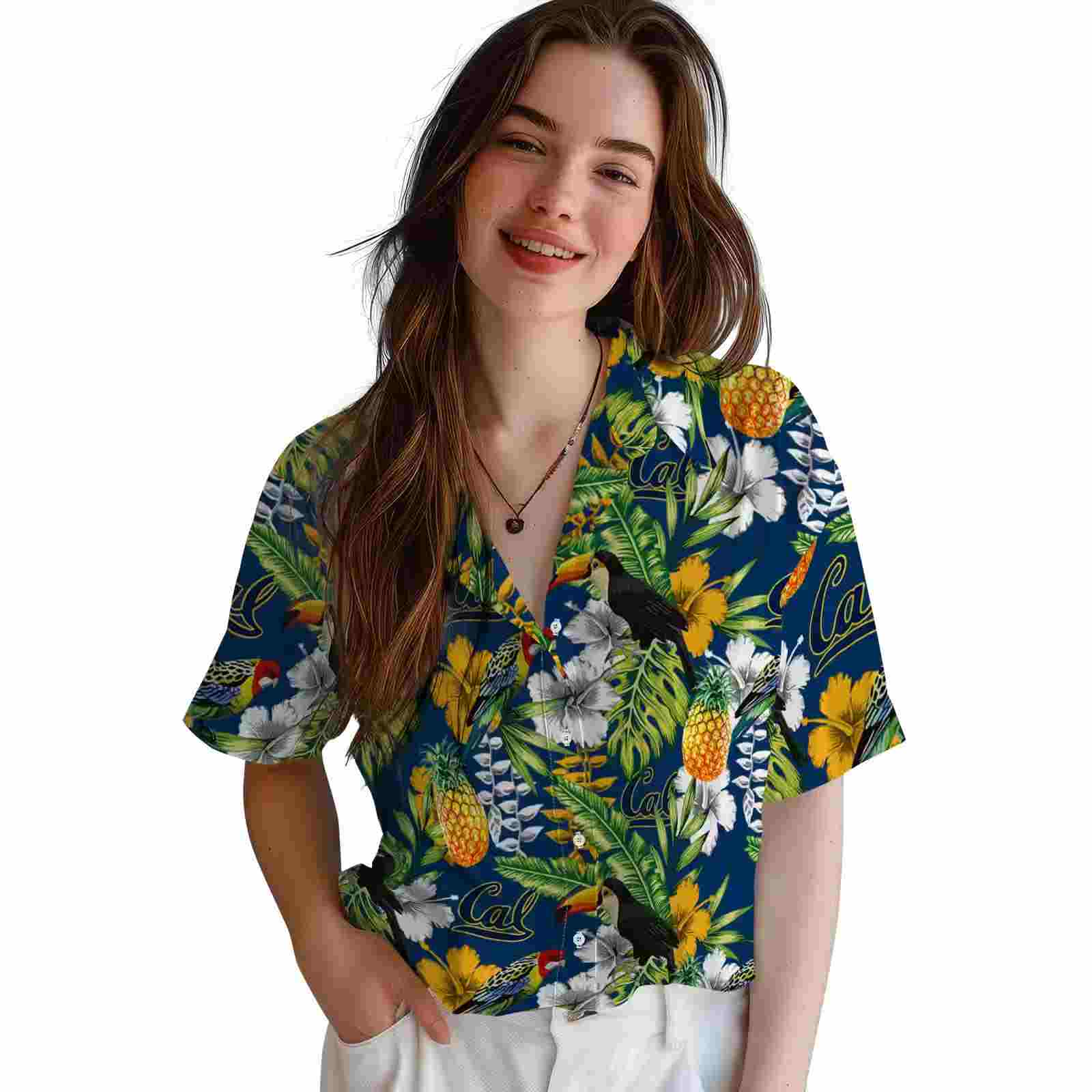 custom california golden bears tropical toucan blue green hawaiian shirt latest model