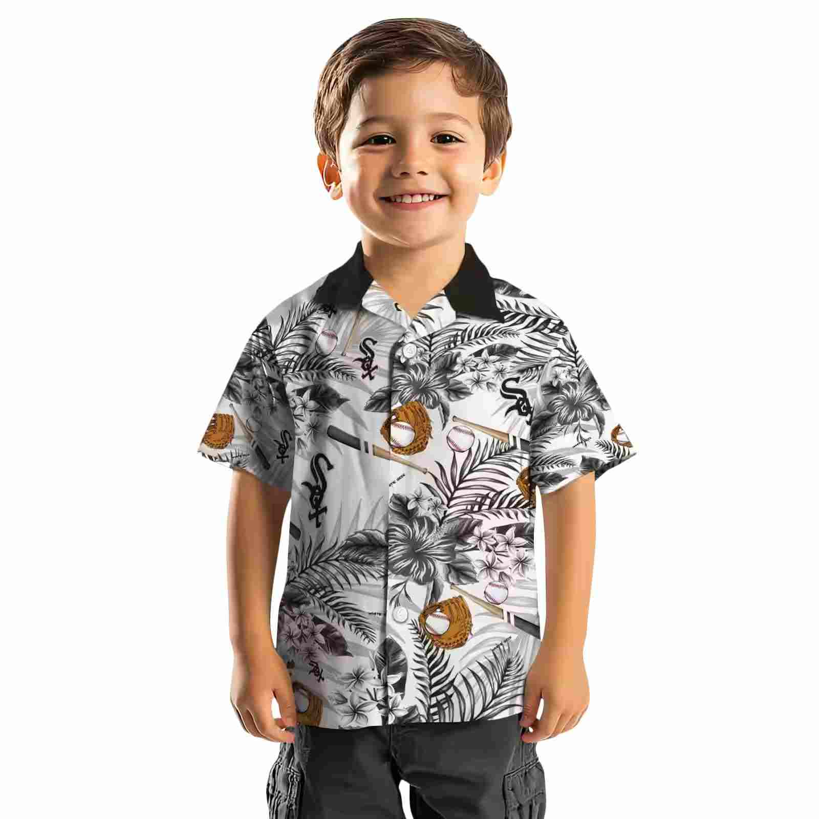 custom chicago white sox floral baseball black white hawaiian shirt top rated