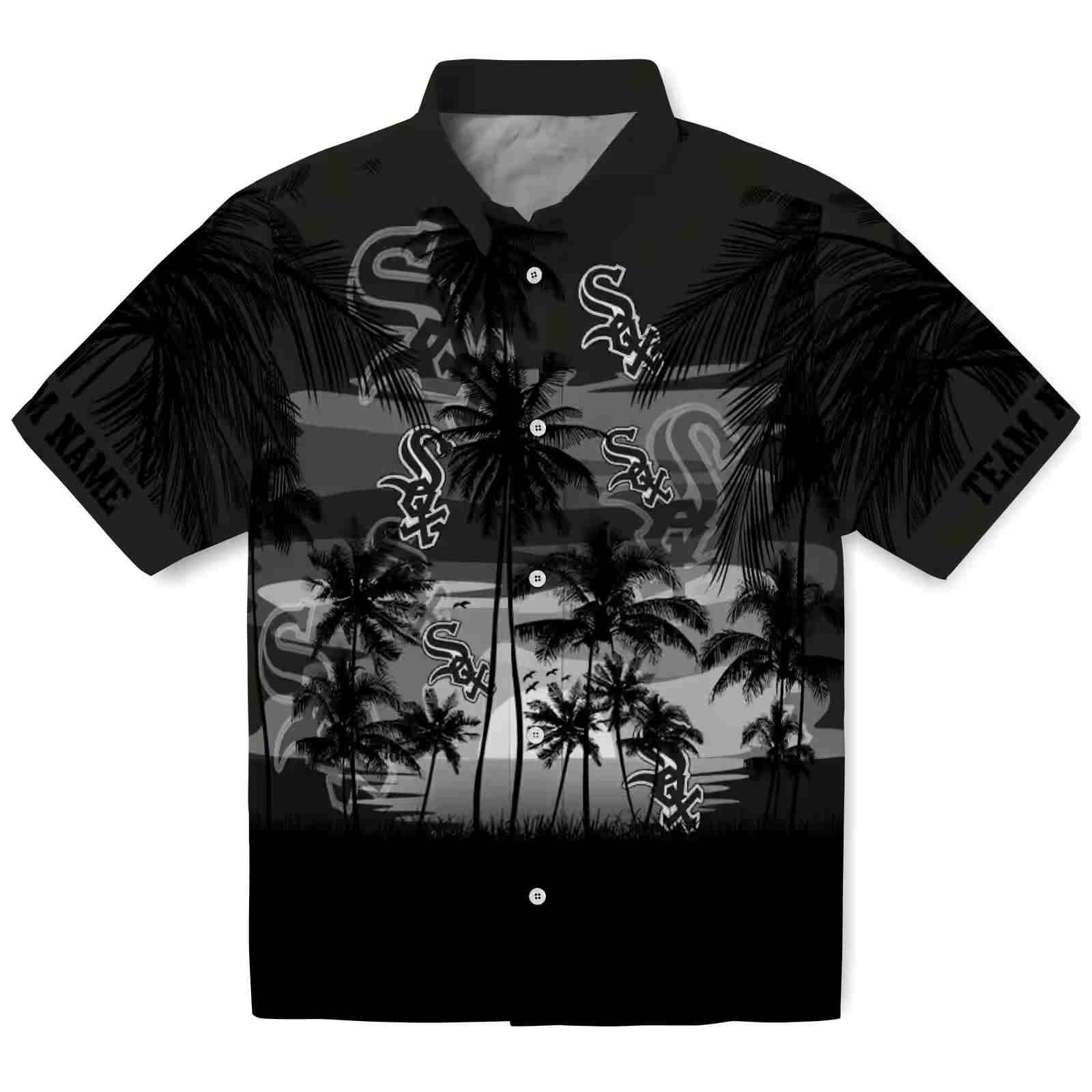 Custom Chicago White Sox Sunset Scene Black Hawaiian Shirt