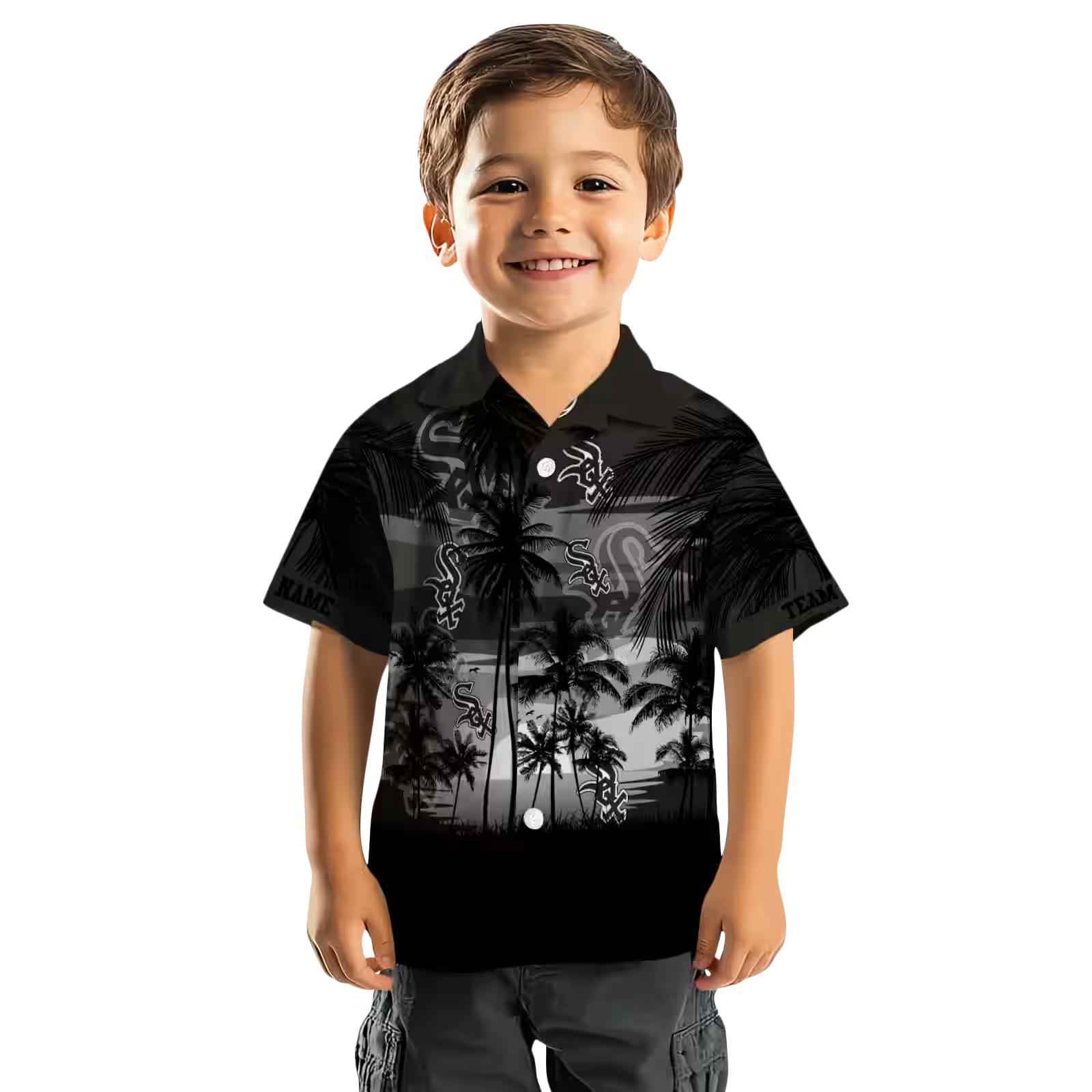 custom chicago white sox sunset scene black hawaiian shirt top rated