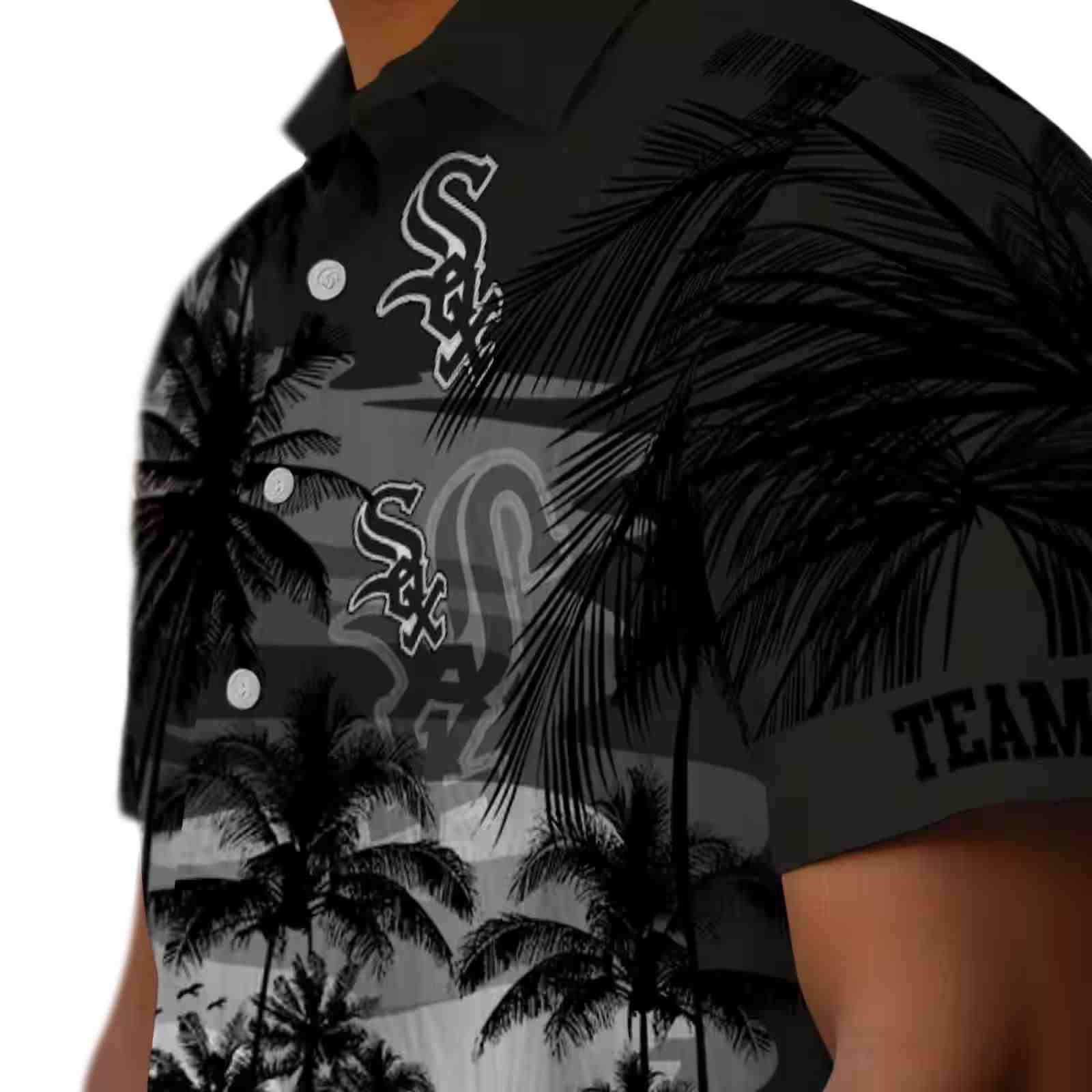 custom chicago white sox sunset scene black hawaiian shirt trendy