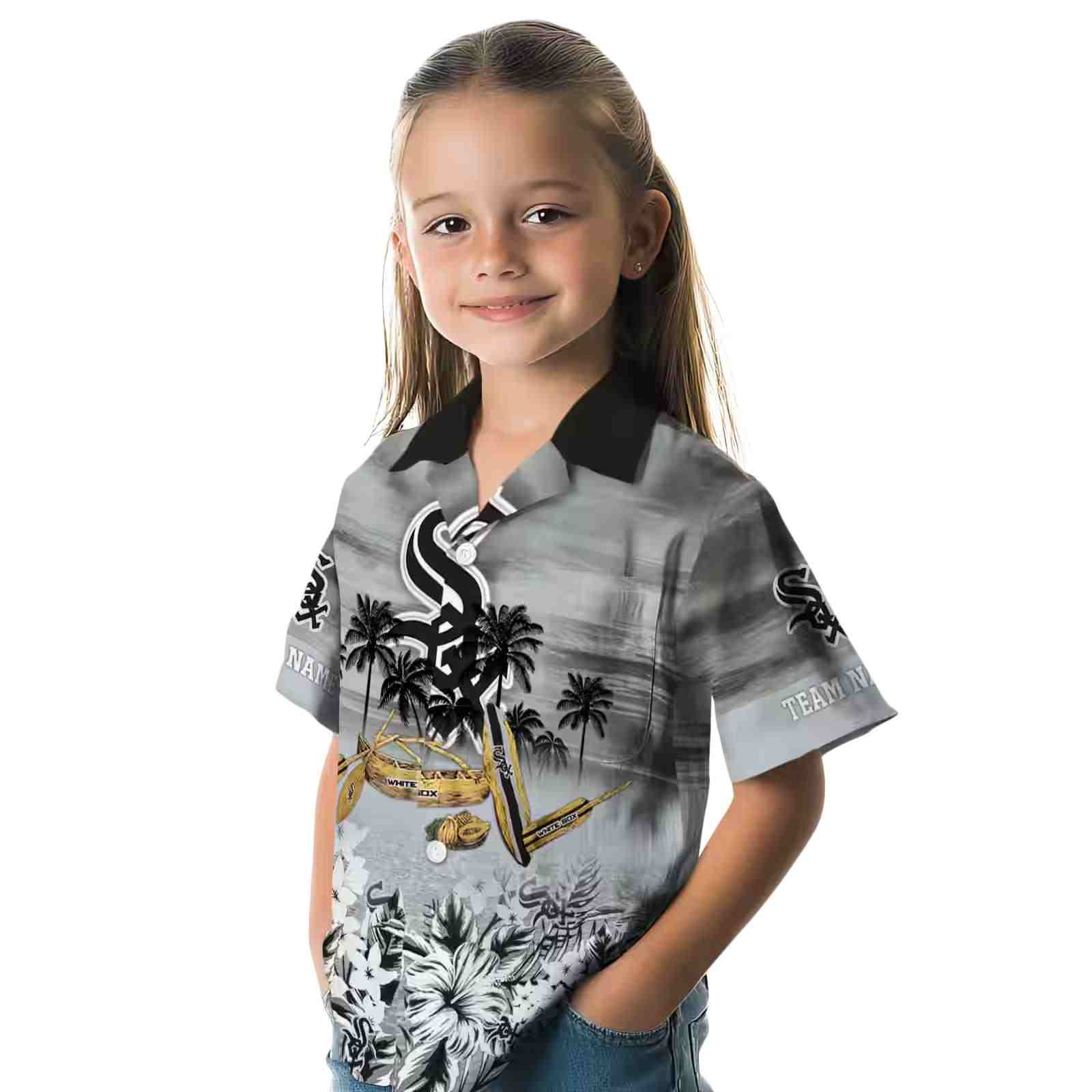 custom chicago white sox tropical canoe black hawaiian shirt premium grade