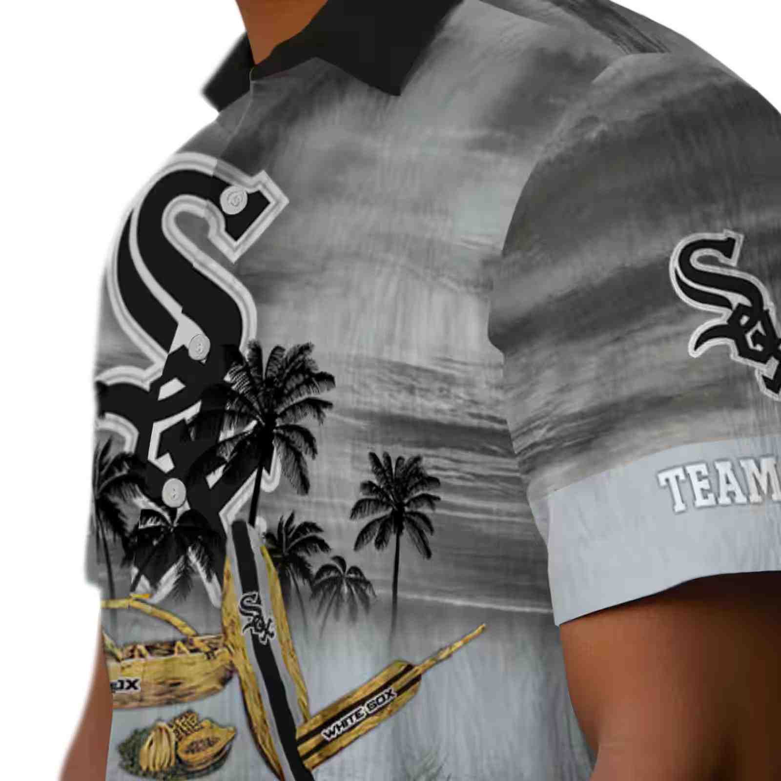 custom chicago white sox tropical canoe black hawaiian shirt trendy