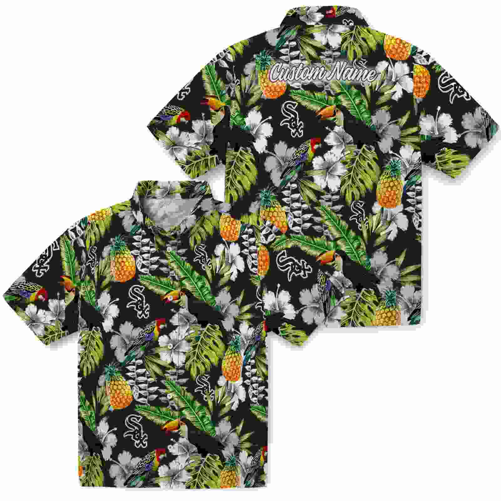 custom chicago white sox tropical toucan black green hawaiian shirt high quality