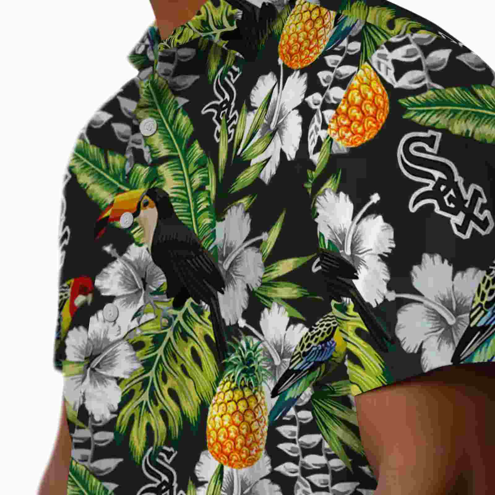 custom chicago white sox tropical toucan black green hawaiian shirt trendy