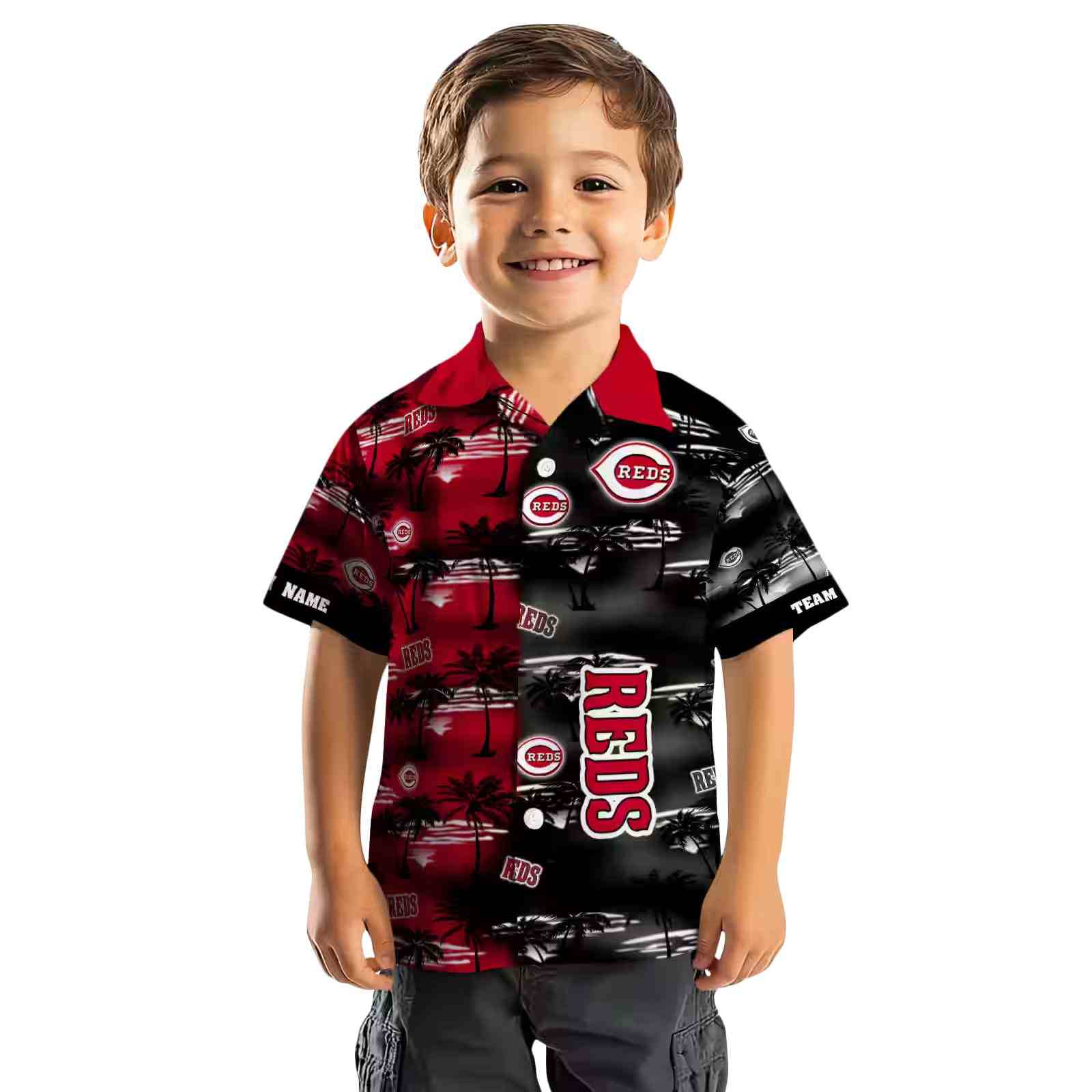 custom cincinnati reds palm silhouettes red hawaiian shirt top rated