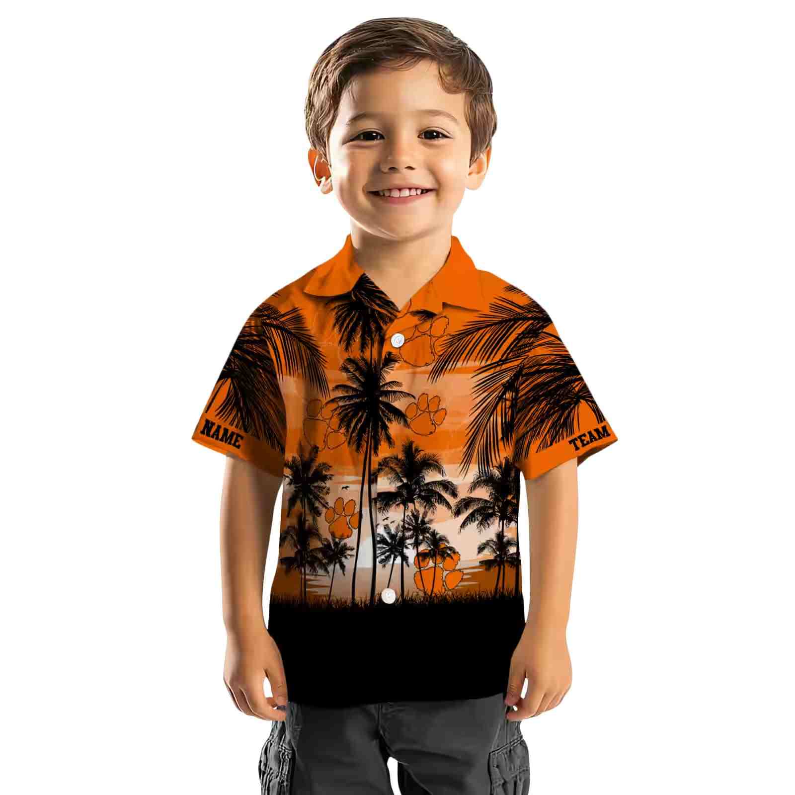 custom clemson tigers sunset scene orange black hawaiian shirt top rated