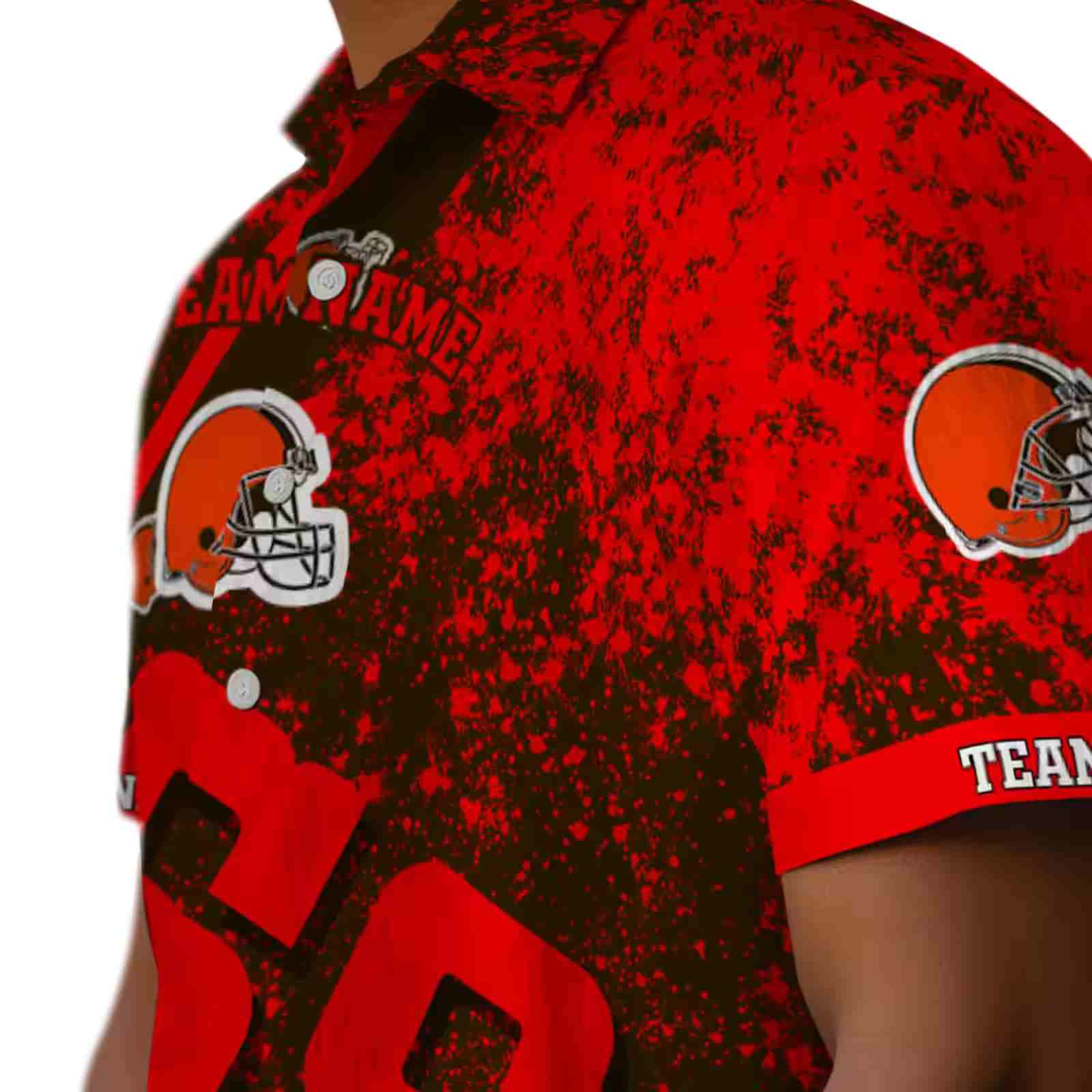 custom cleveland browns star stripes brown hawaiian shirt trendy