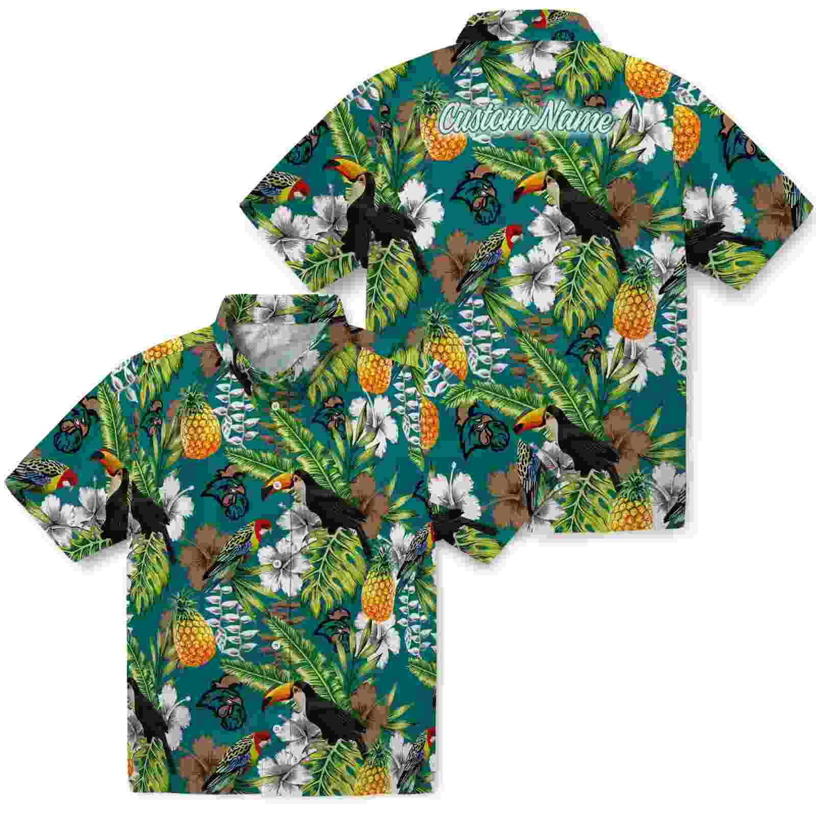 custom coastal carolina chanticleers tropical toucan green hawaiian shirt high quality