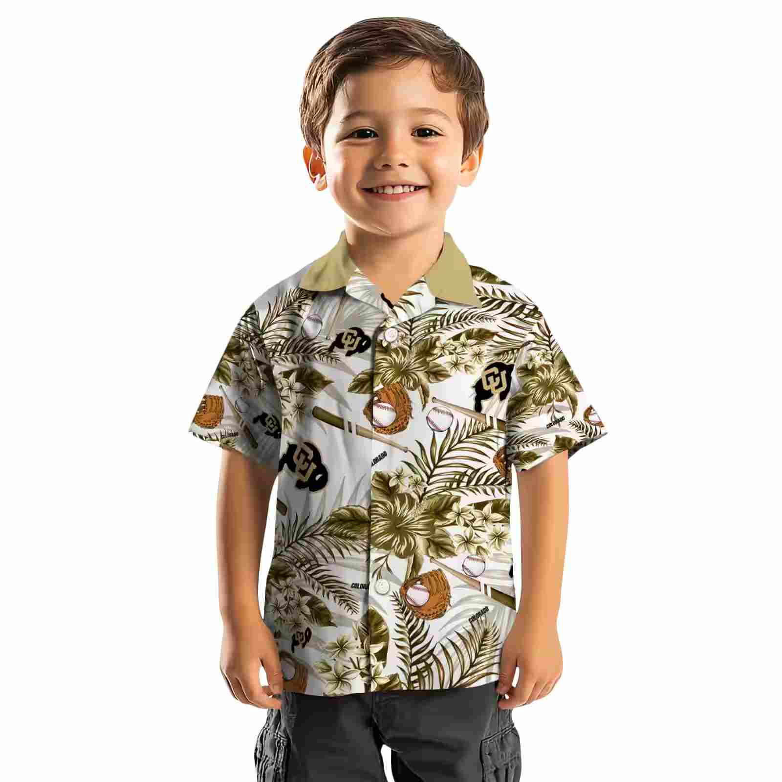 custom colorado buffaloes floral baseball gold white hawaiian shirt top rated