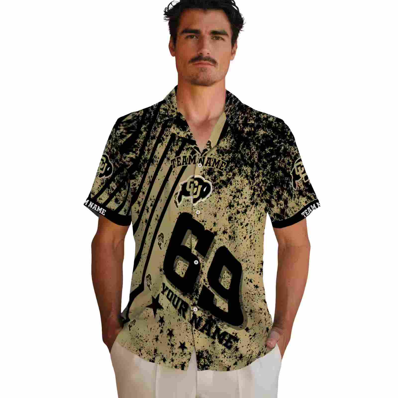 custom colorado buffaloes star stripes gold hawaiian shirt fashion forward