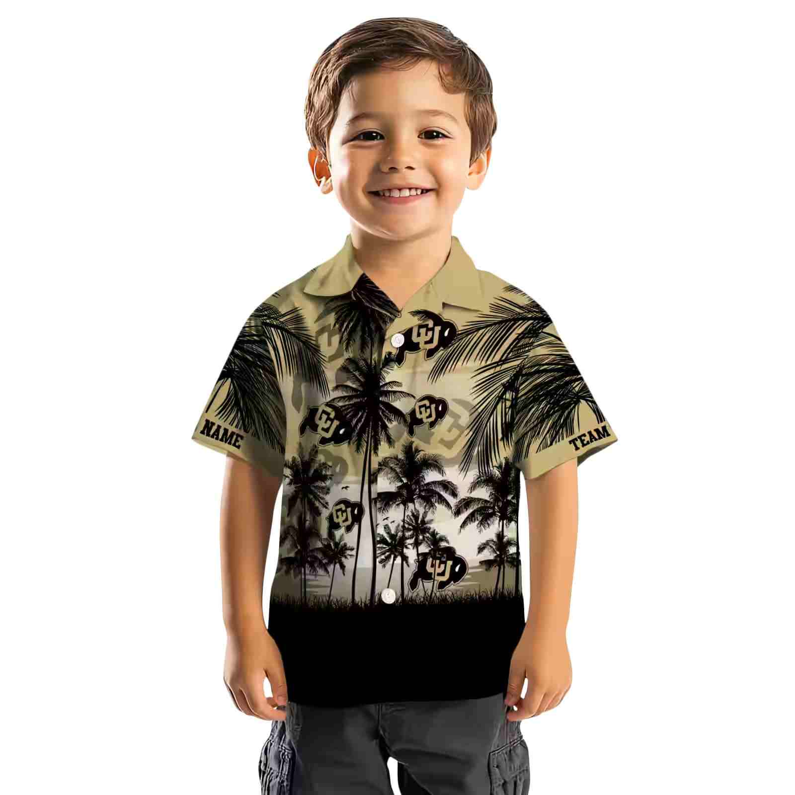 custom colorado buffaloes sunset scene gold black hawaiian shirt top rated