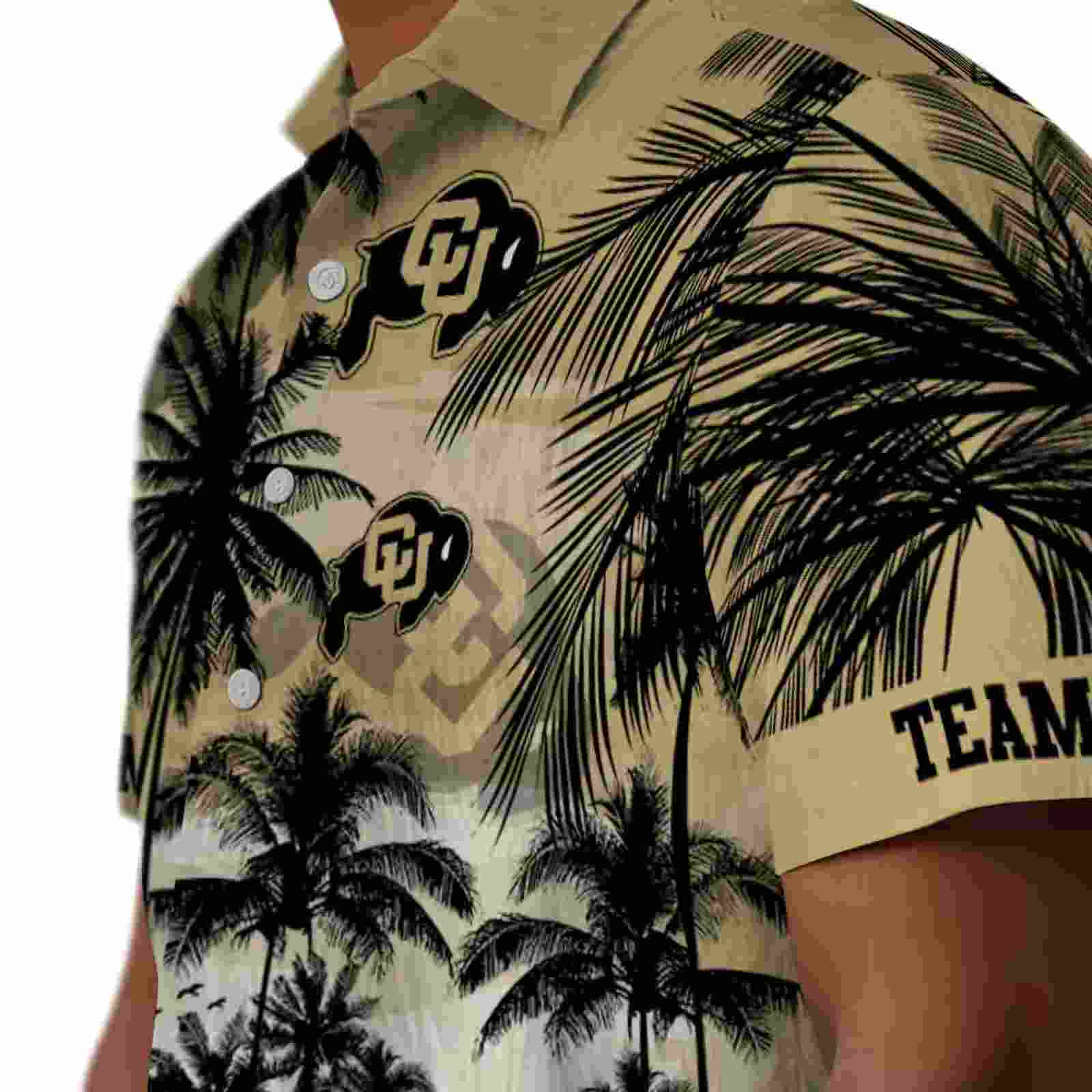 custom colorado buffaloes sunset scene gold black hawaiian shirt trendy