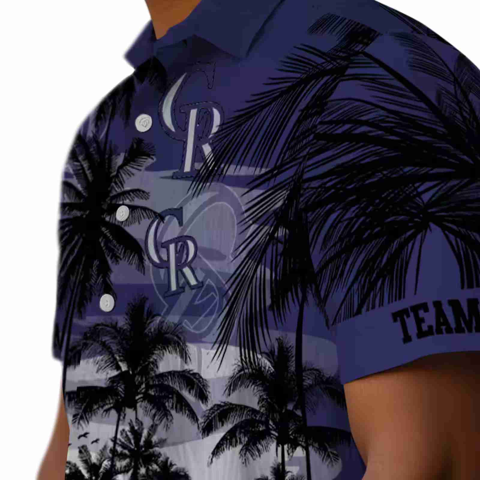 custom colorado rockies sunset scene blue black hawaiian shirt trendy