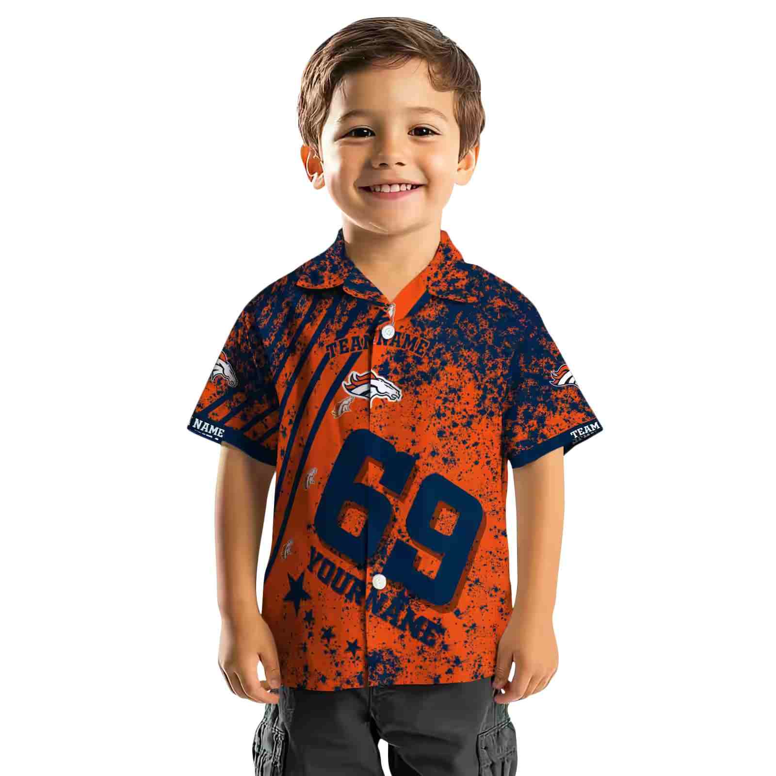 custom denver broncos star stripes orange hawaiian shirt top rated