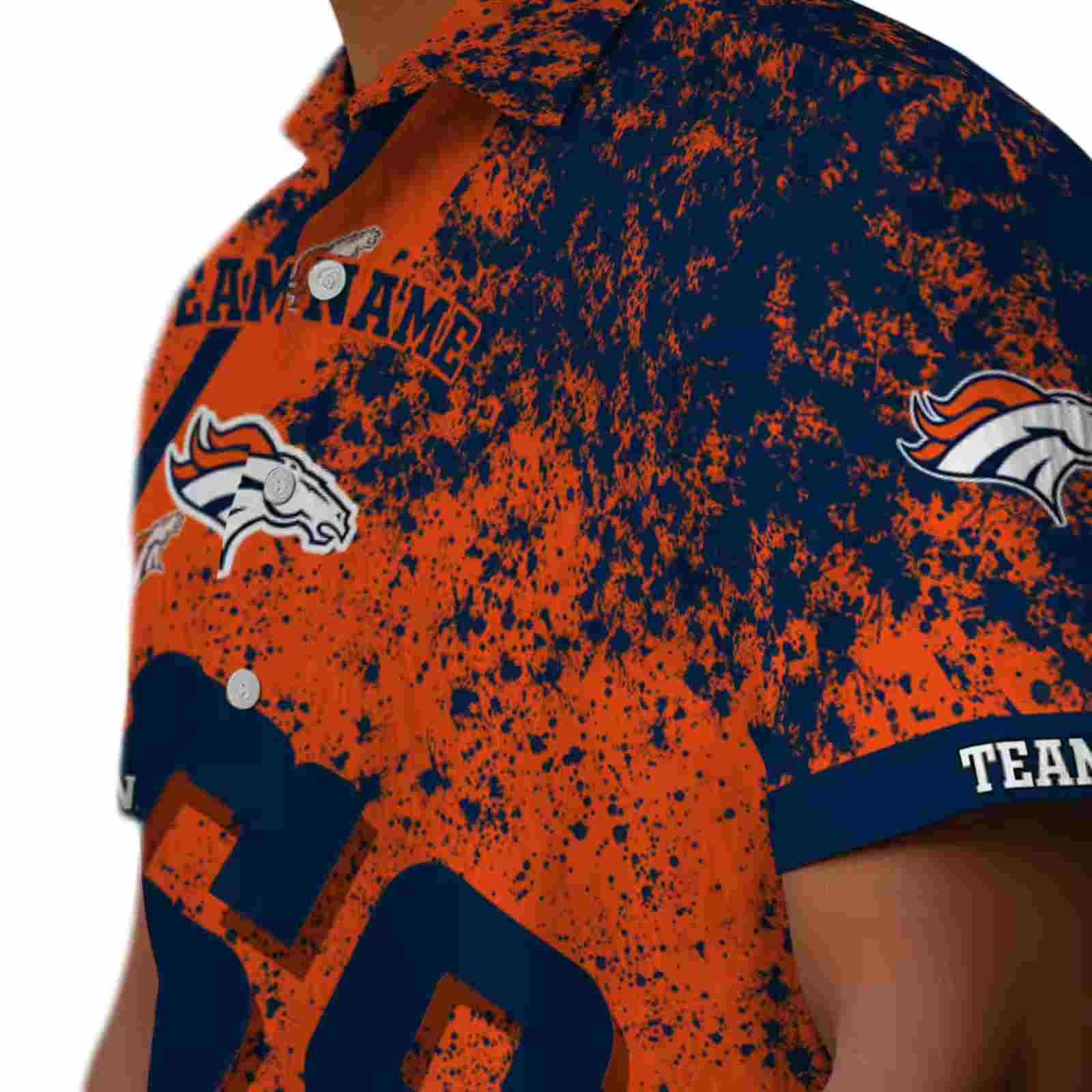 custom denver broncos star stripes orange hawaiian shirt trendy