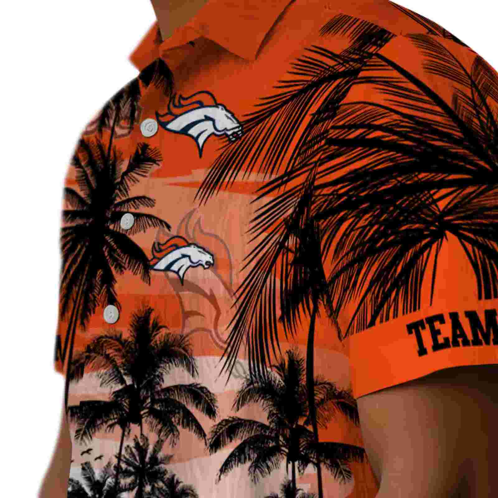 custom denver broncos sunset scene orange black hawaiian shirt trendy