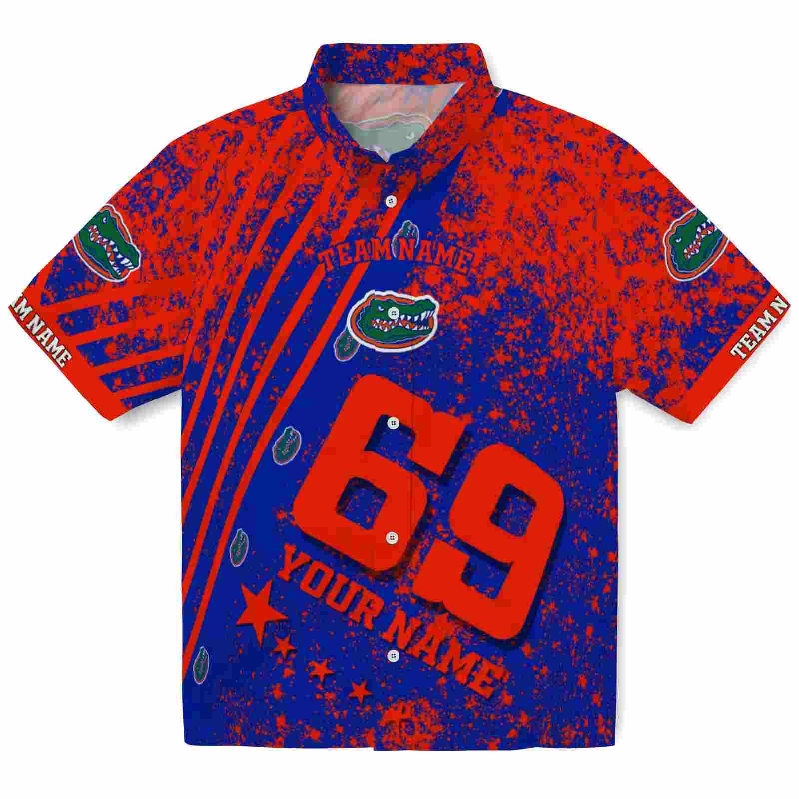 Custom Florida Gators Star Stripes Blue Hawaiian Shirt