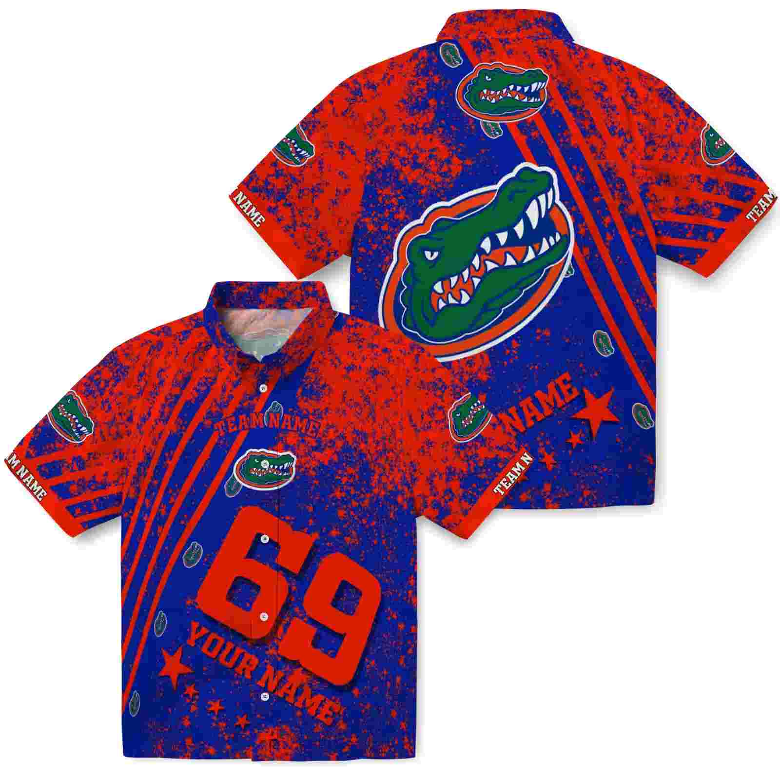 custom florida gators star stripes blue hawaiian shirt high quality