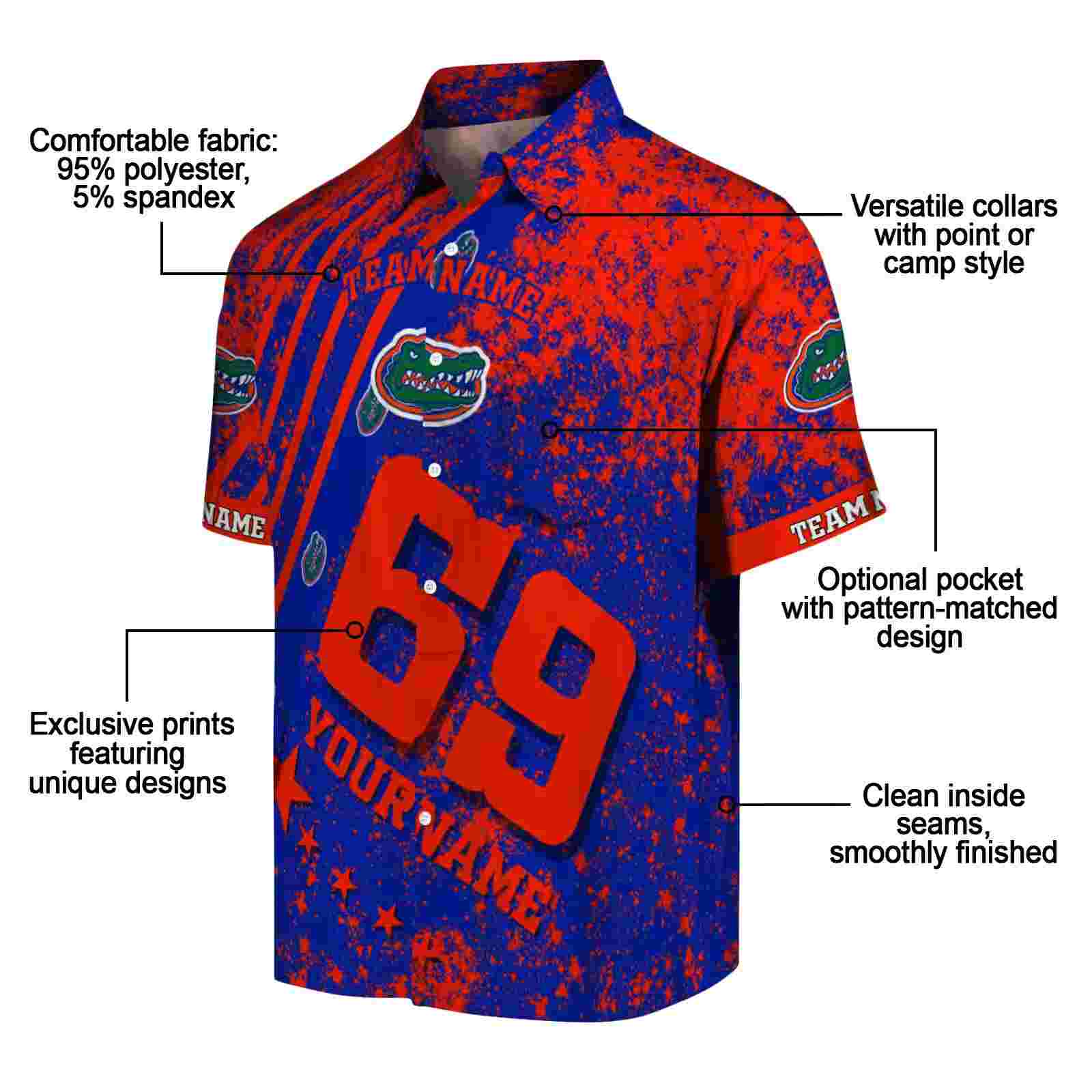 custom florida gators star stripes blue hawaiian shirt new arrival