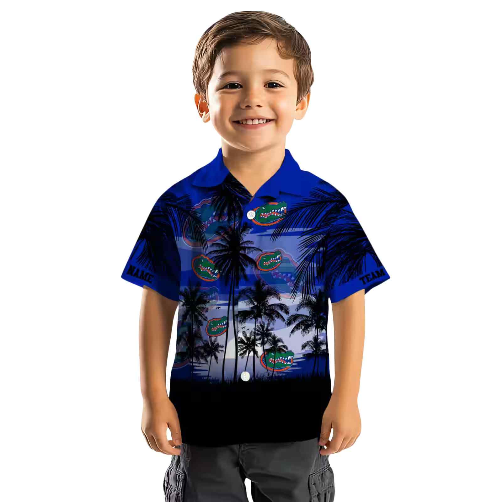 custom florida gators sunset scene blue black hawaiian shirt top rated