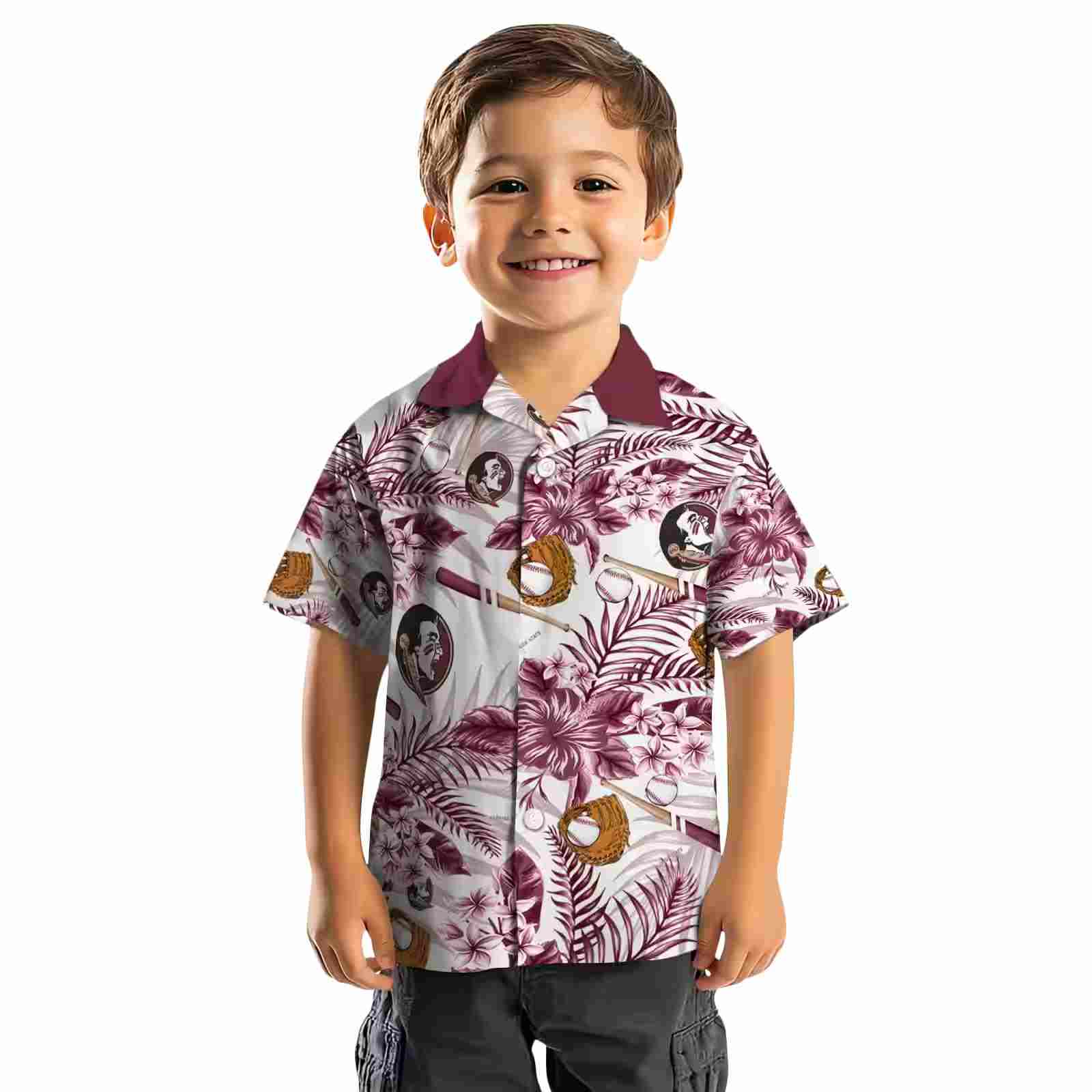 custom florida state seminoles floral baseball garnet white hawaiian shirt top rated