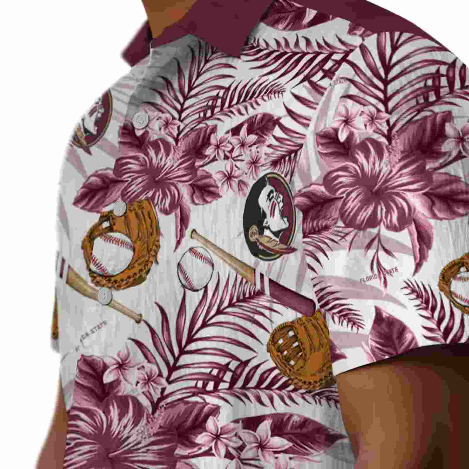 custom florida state seminoles floral baseball garnet white hawaiian shirt trendy