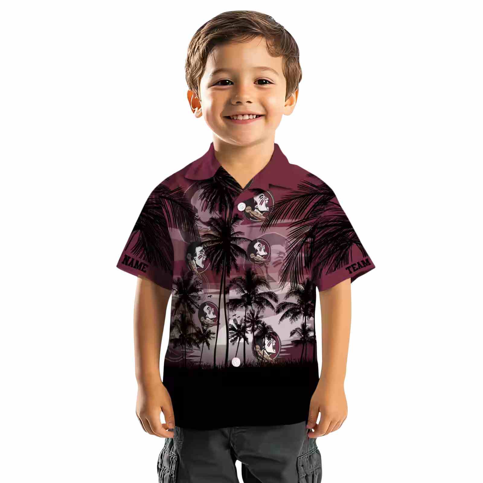 custom florida state seminoles sunset scene garnet black hawaiian shirt top rated