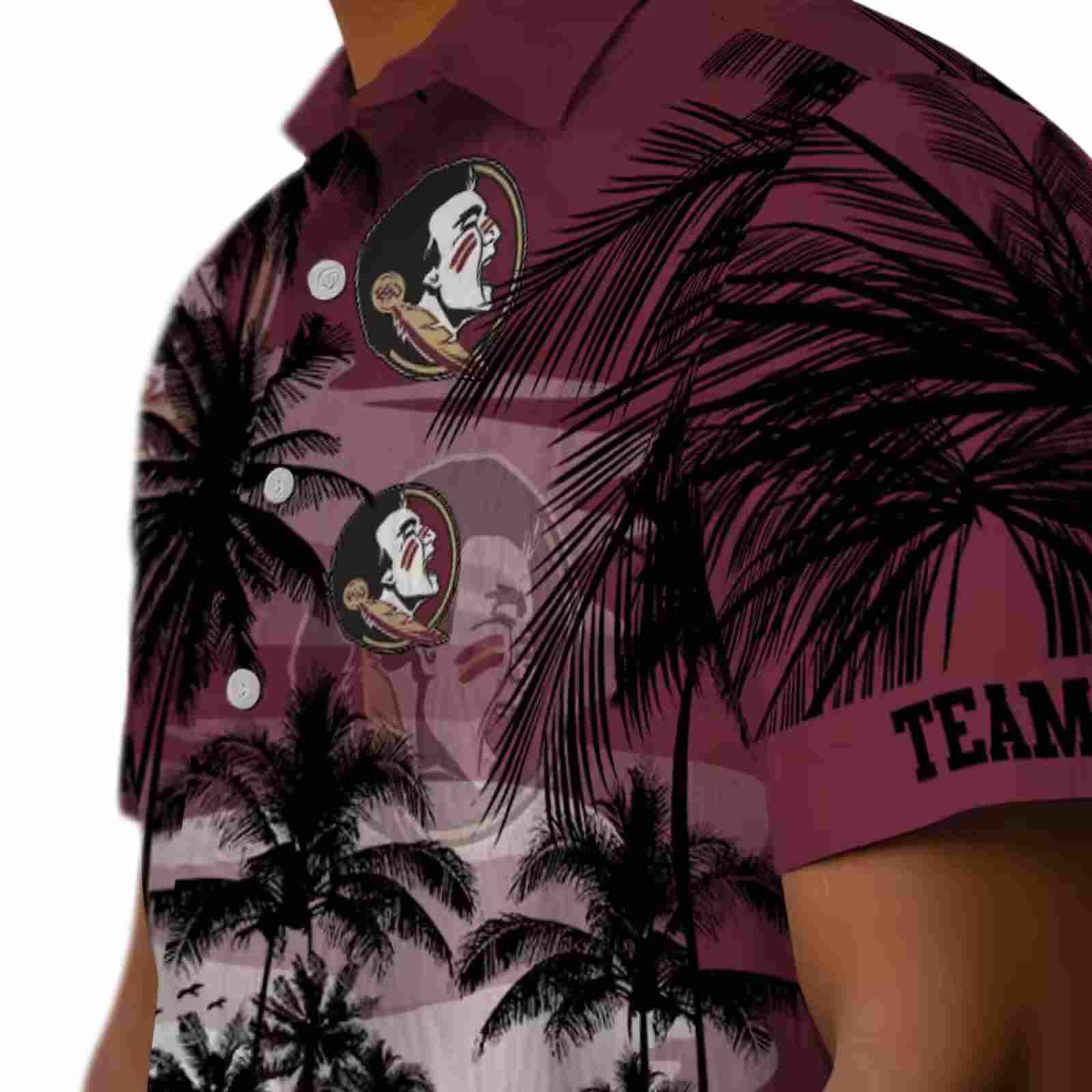 custom florida state seminoles sunset scene garnet black hawaiian shirt trendy