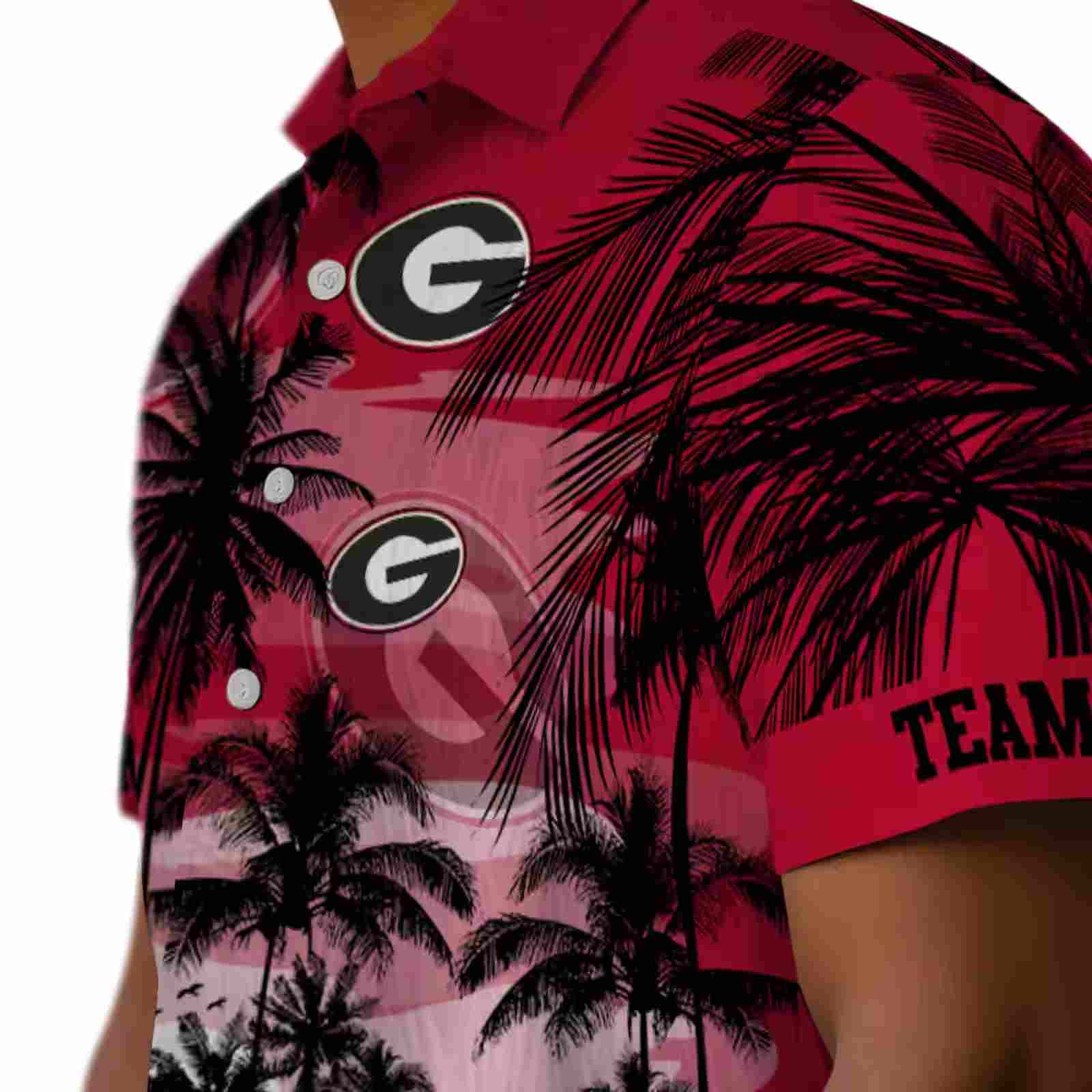 custom georgia bulldogs sunset scene red black hawaiian shirt trendy