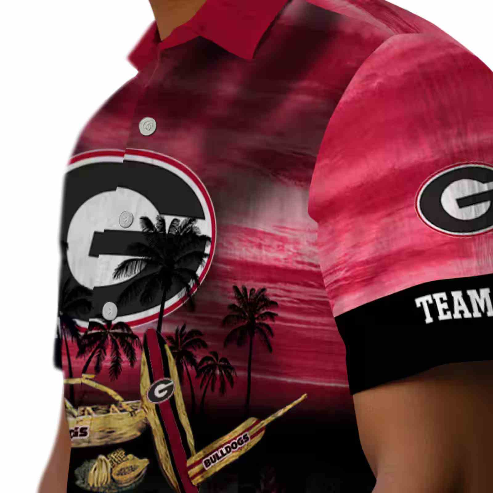 custom georgia bulldogs tropical canoe red hawaiian shirt trendy