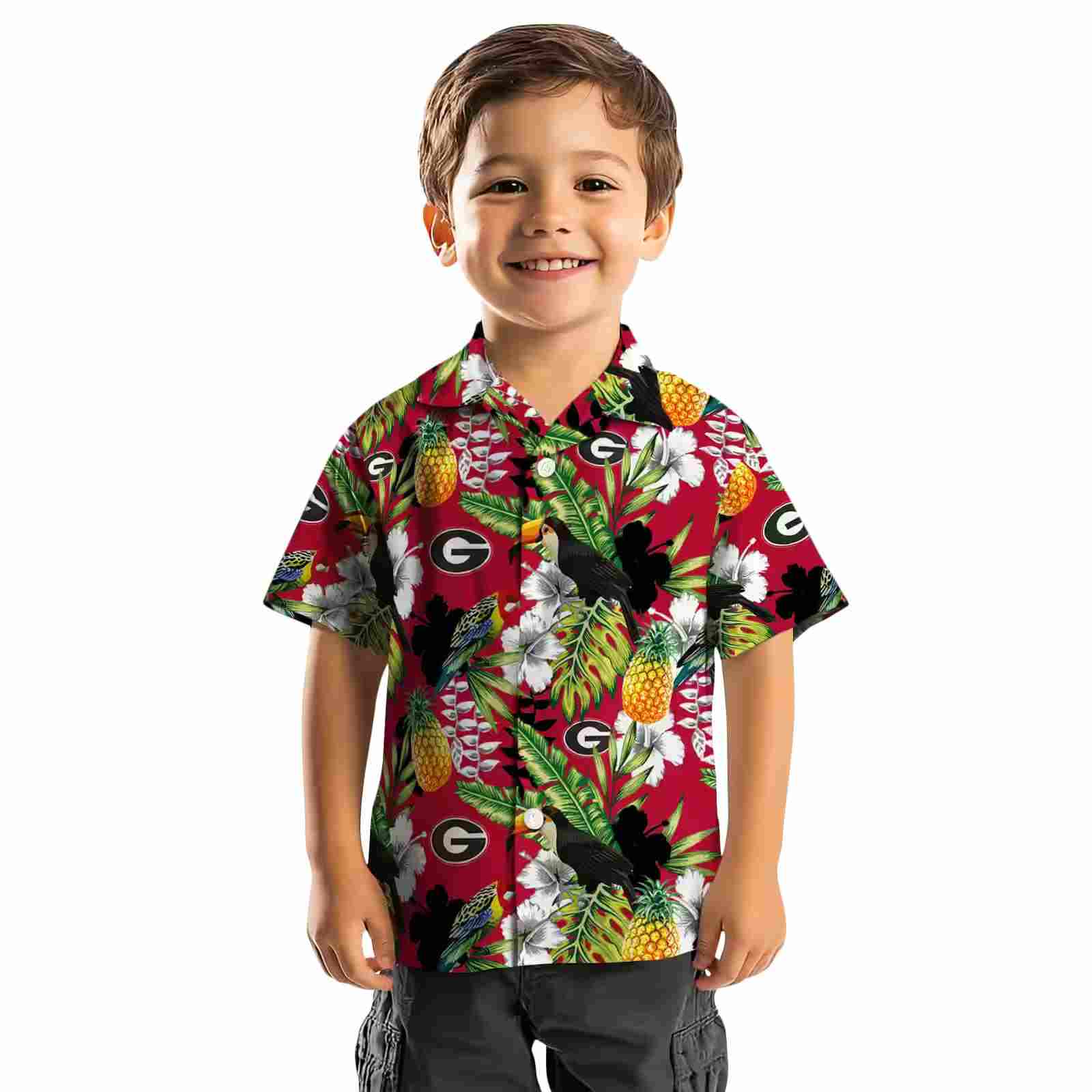 custom georgia bulldogs tropical toucan red green hawaiian shirt top rated