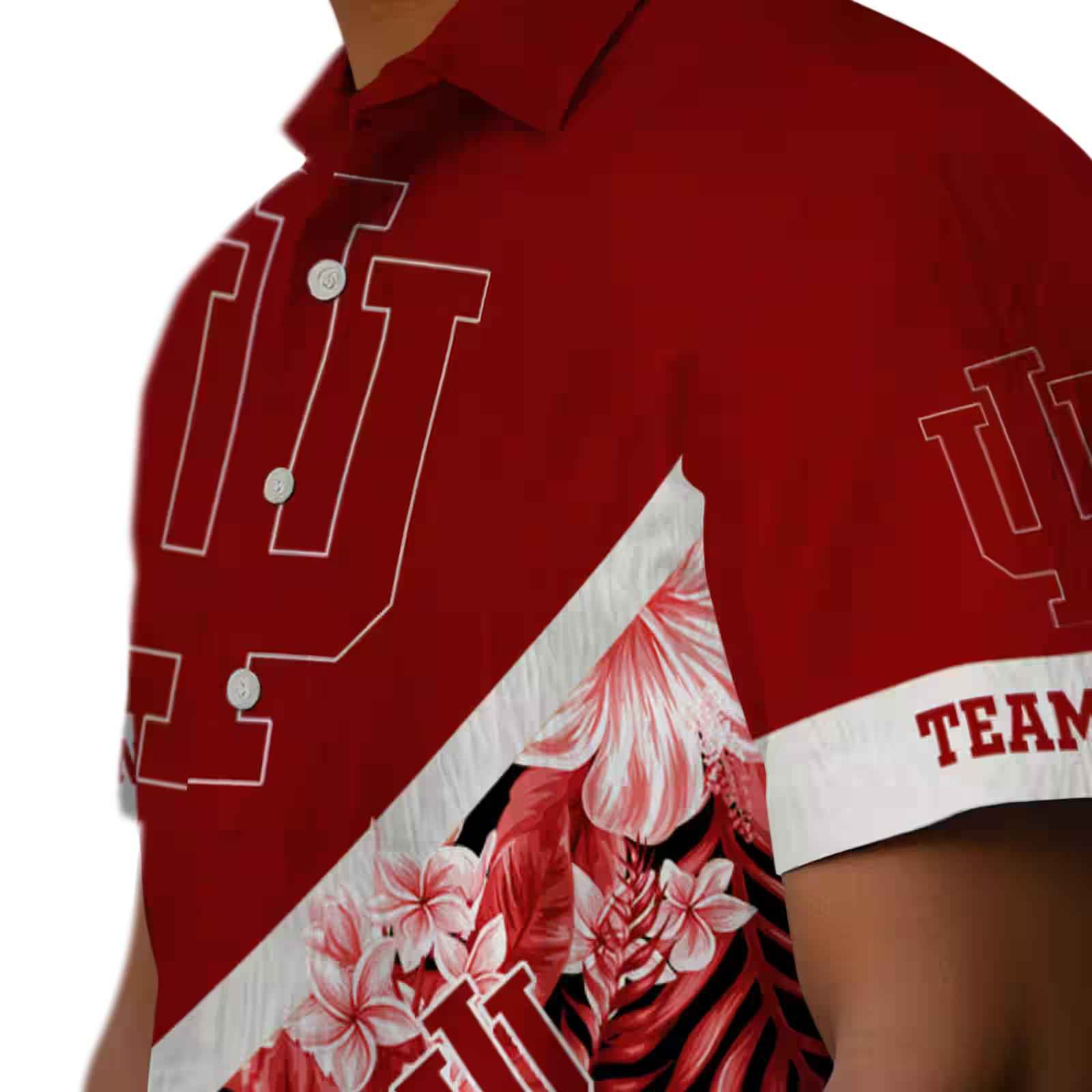 custom indiana hoosiers floral chevron red hawaiian shirt trendy