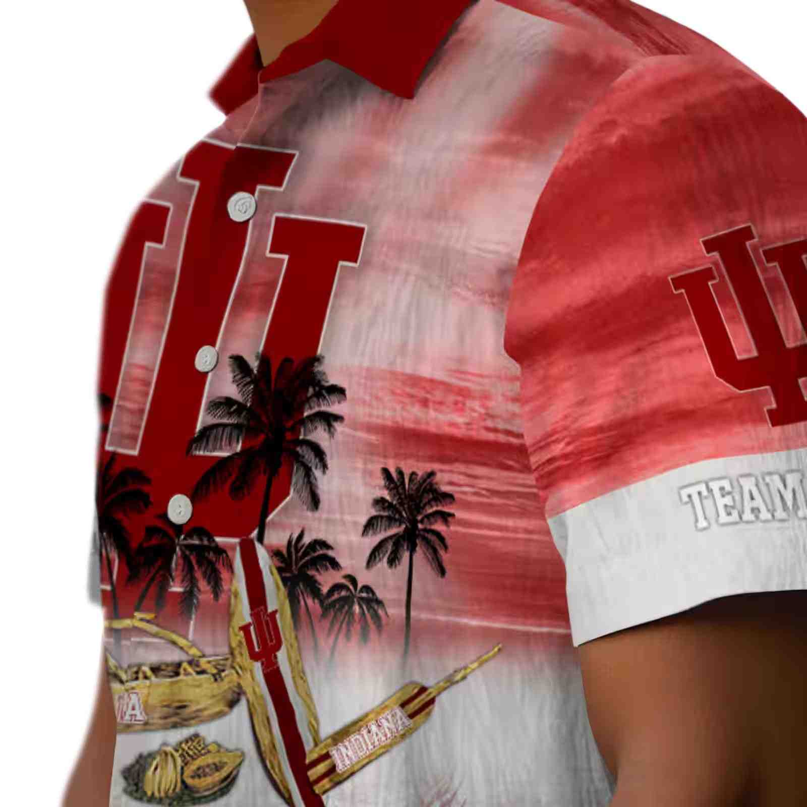 custom indiana hoosiers tropical canoe red hawaiian shirt trendy