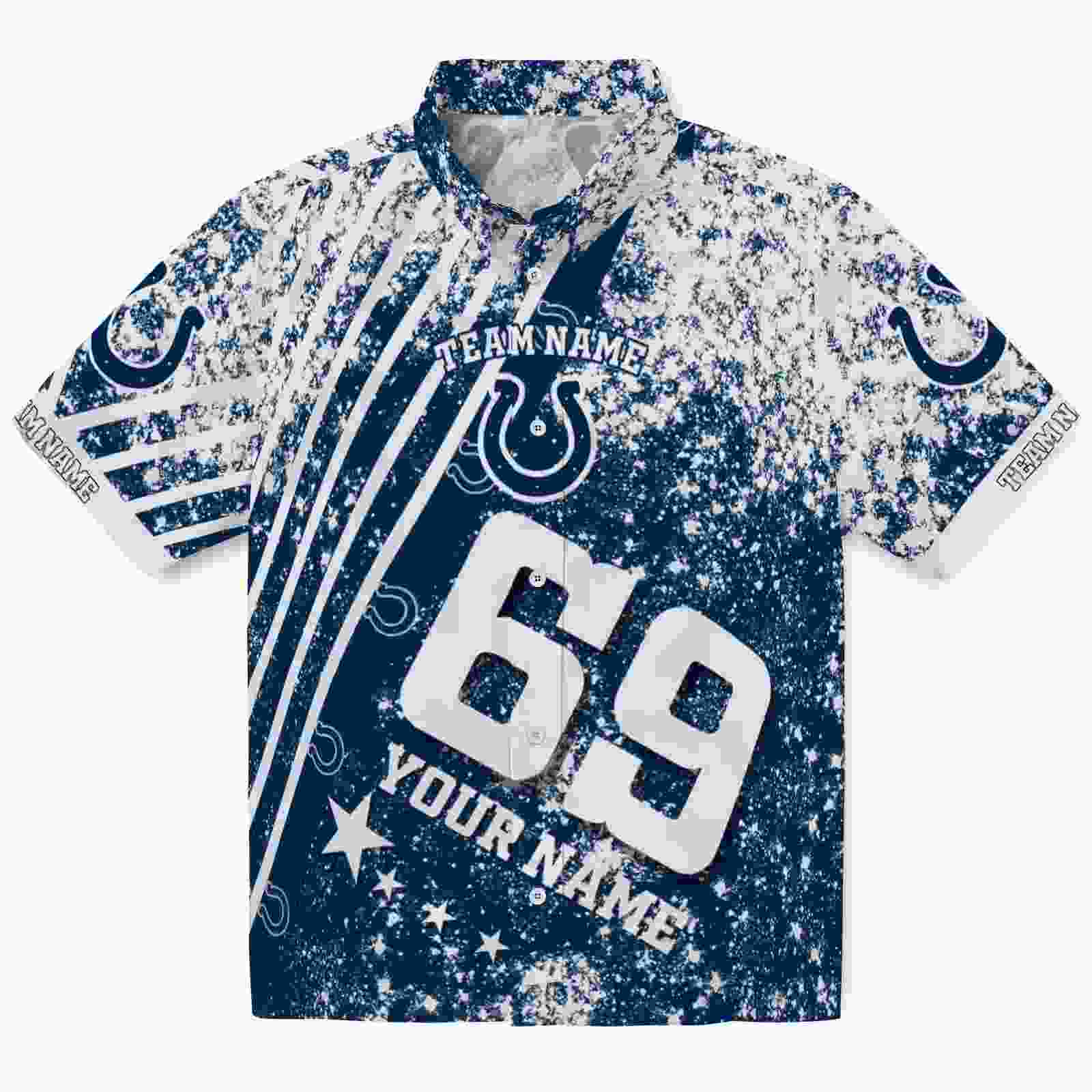 Custom Indianapolis Colts Star Stripes Blue Hawaiian Shirt