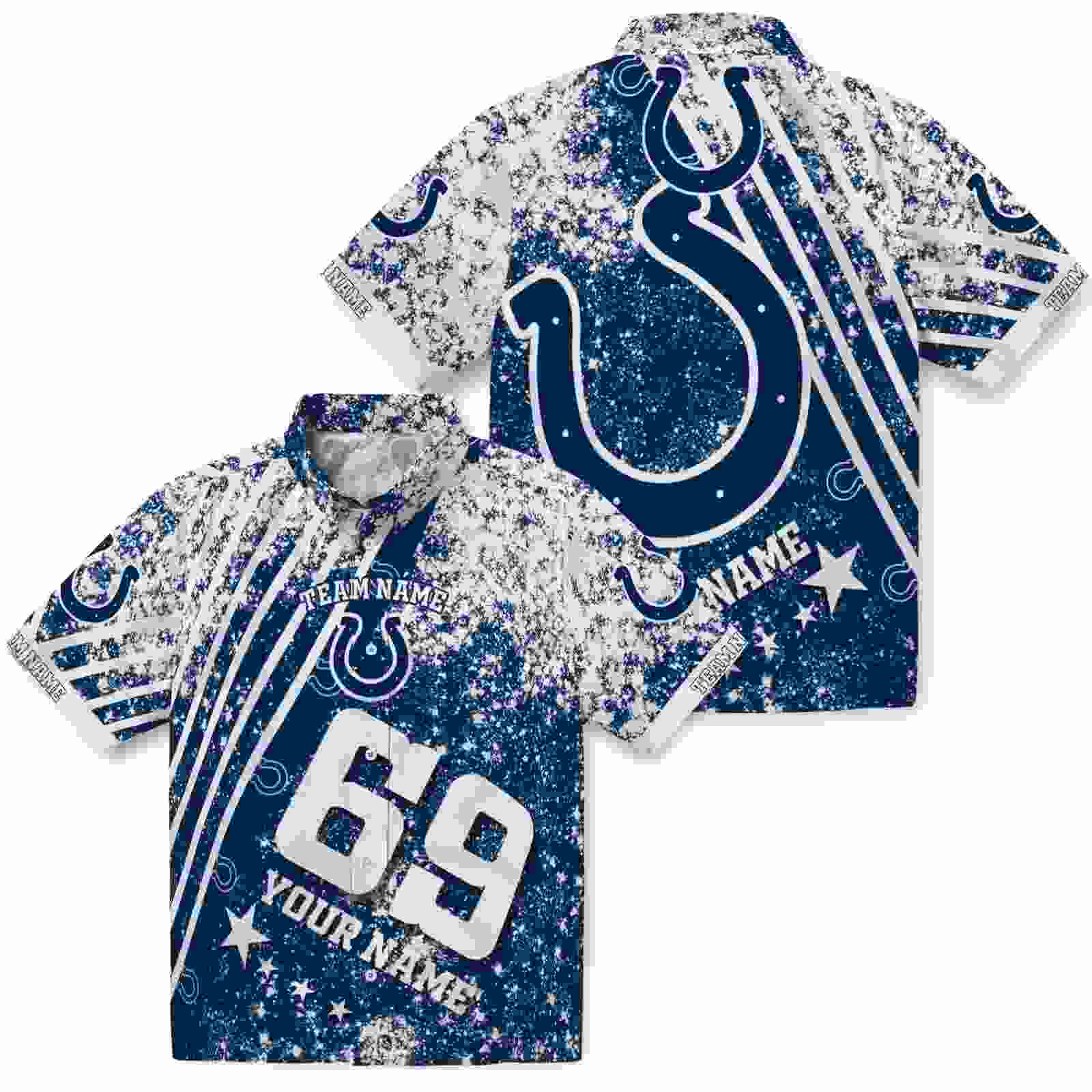 custom indianapolis colts star stripes blue hawaiian shirt high quality