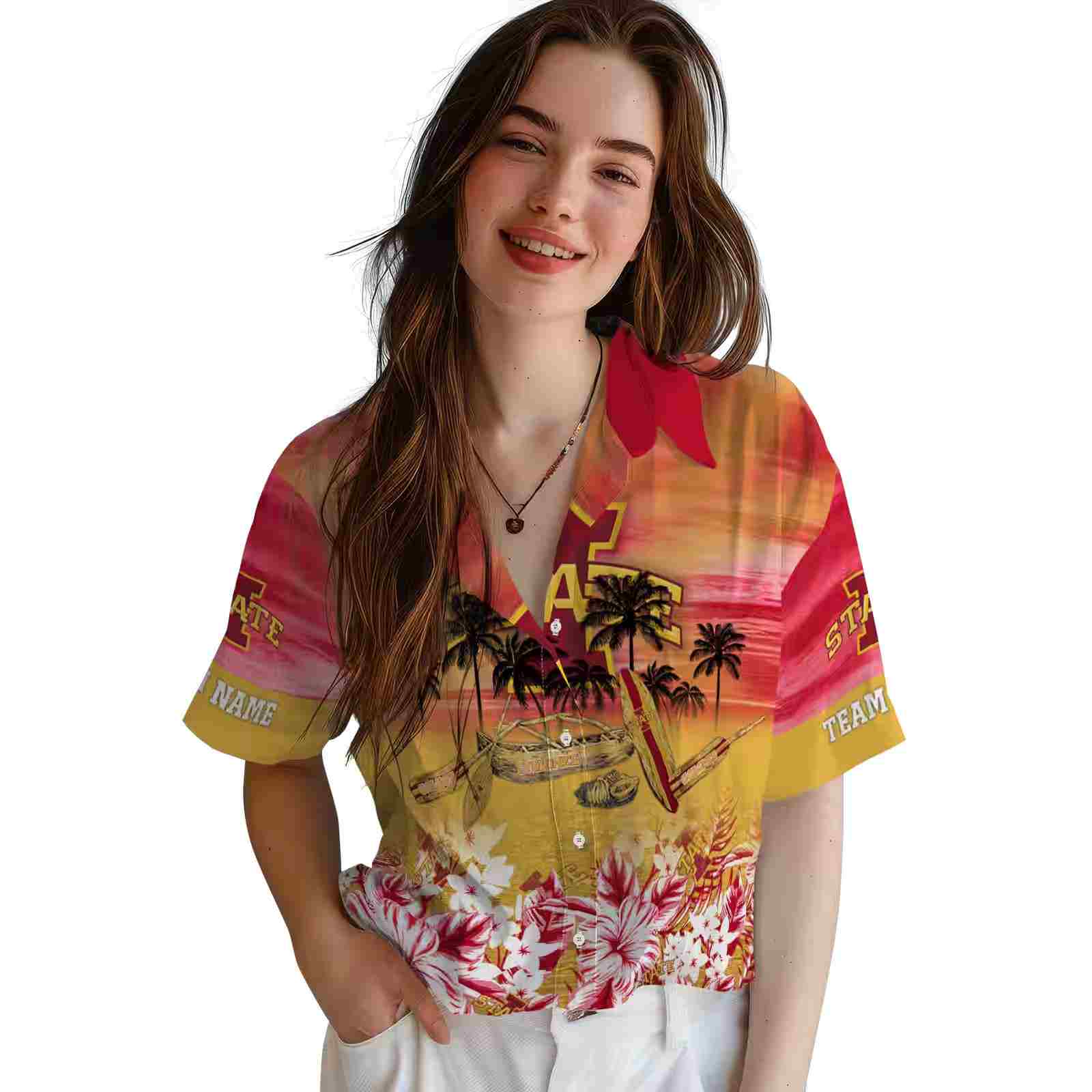 custom iowa state cyclones tropical canoe red hawaiian shirt latest model