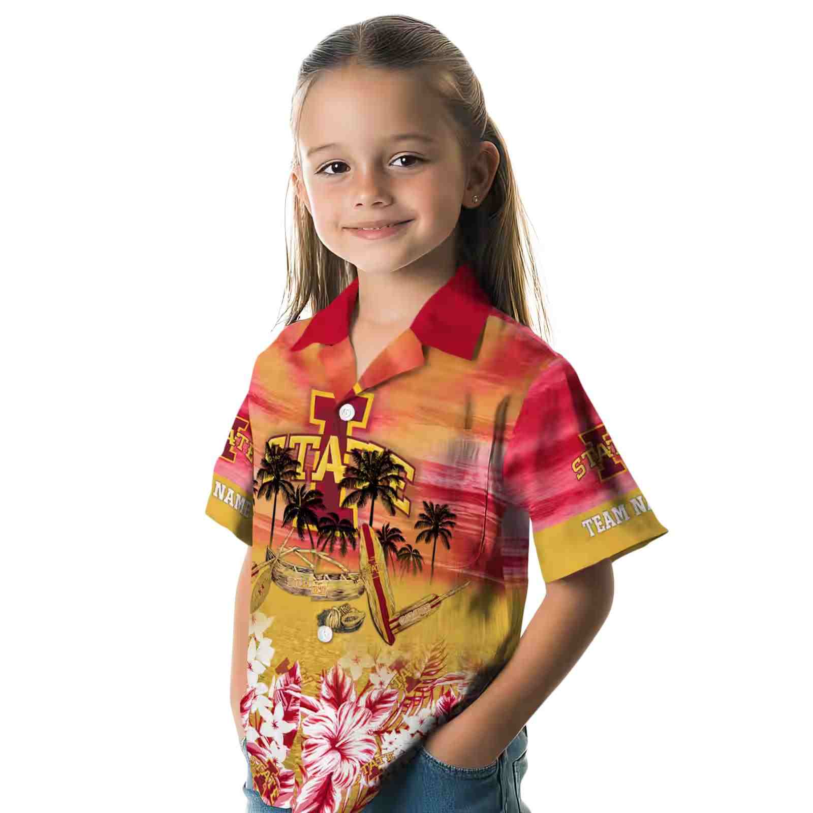 custom iowa state cyclones tropical canoe red hawaiian shirt premium grade