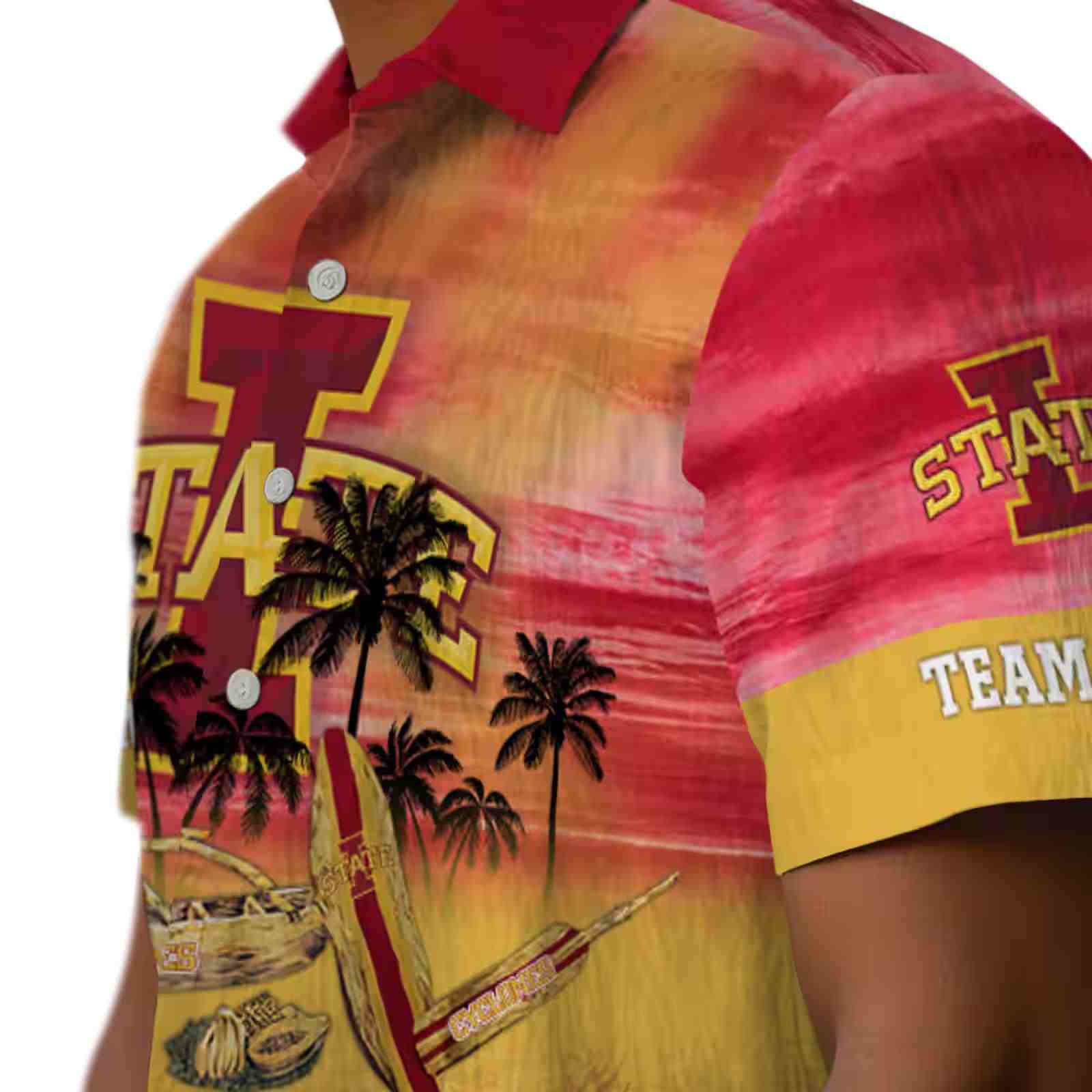 custom iowa state cyclones tropical canoe red hawaiian shirt trendy