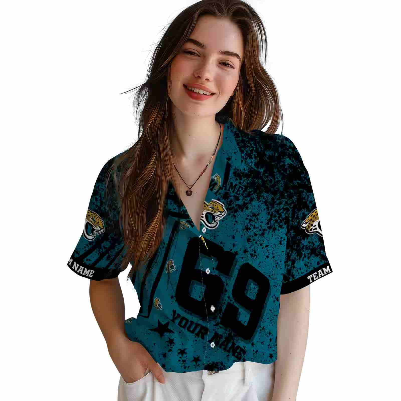 custom jacksonville jaguars star stripes teal hawaiian shirt latest model