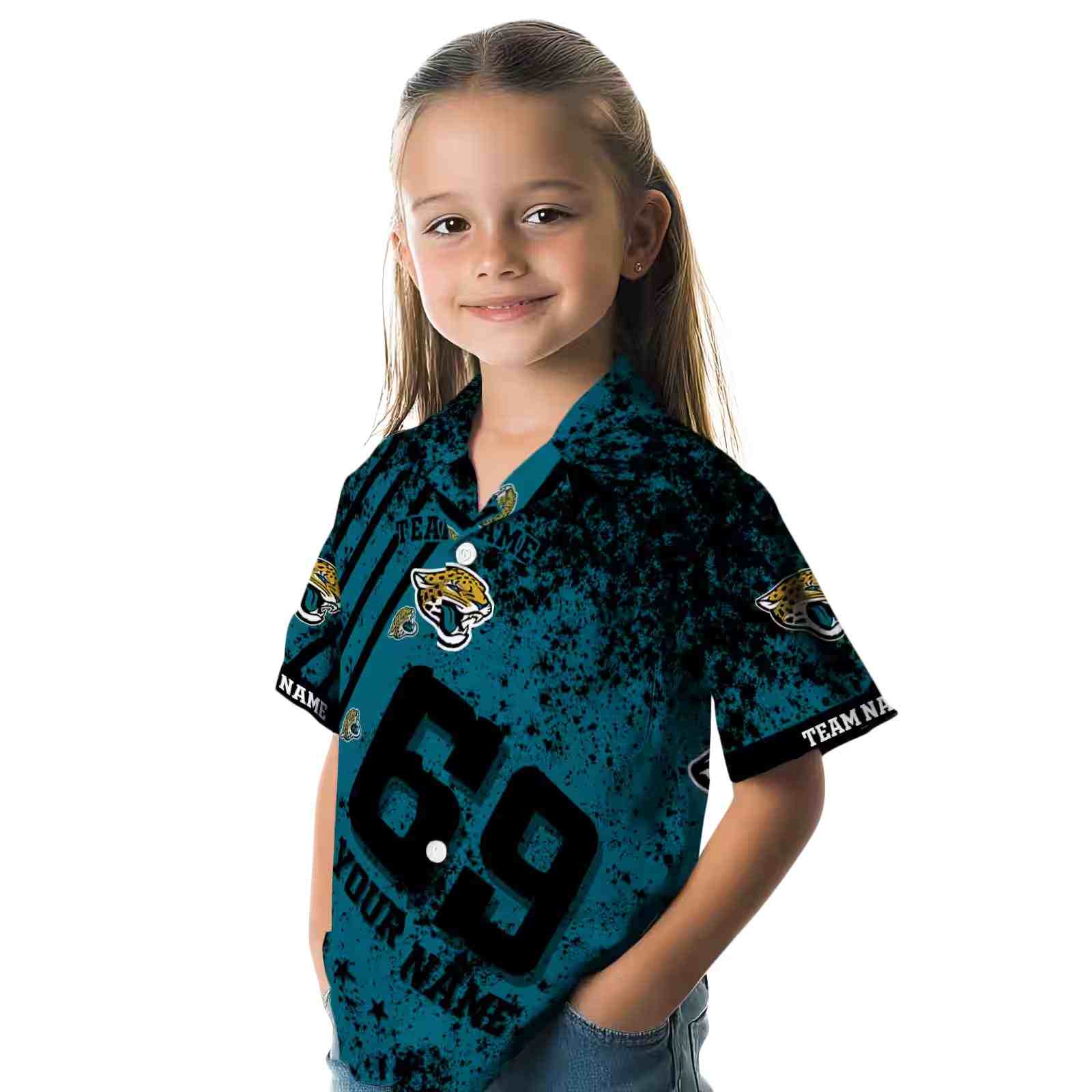 custom jacksonville jaguars star stripes teal hawaiian shirt premium grade